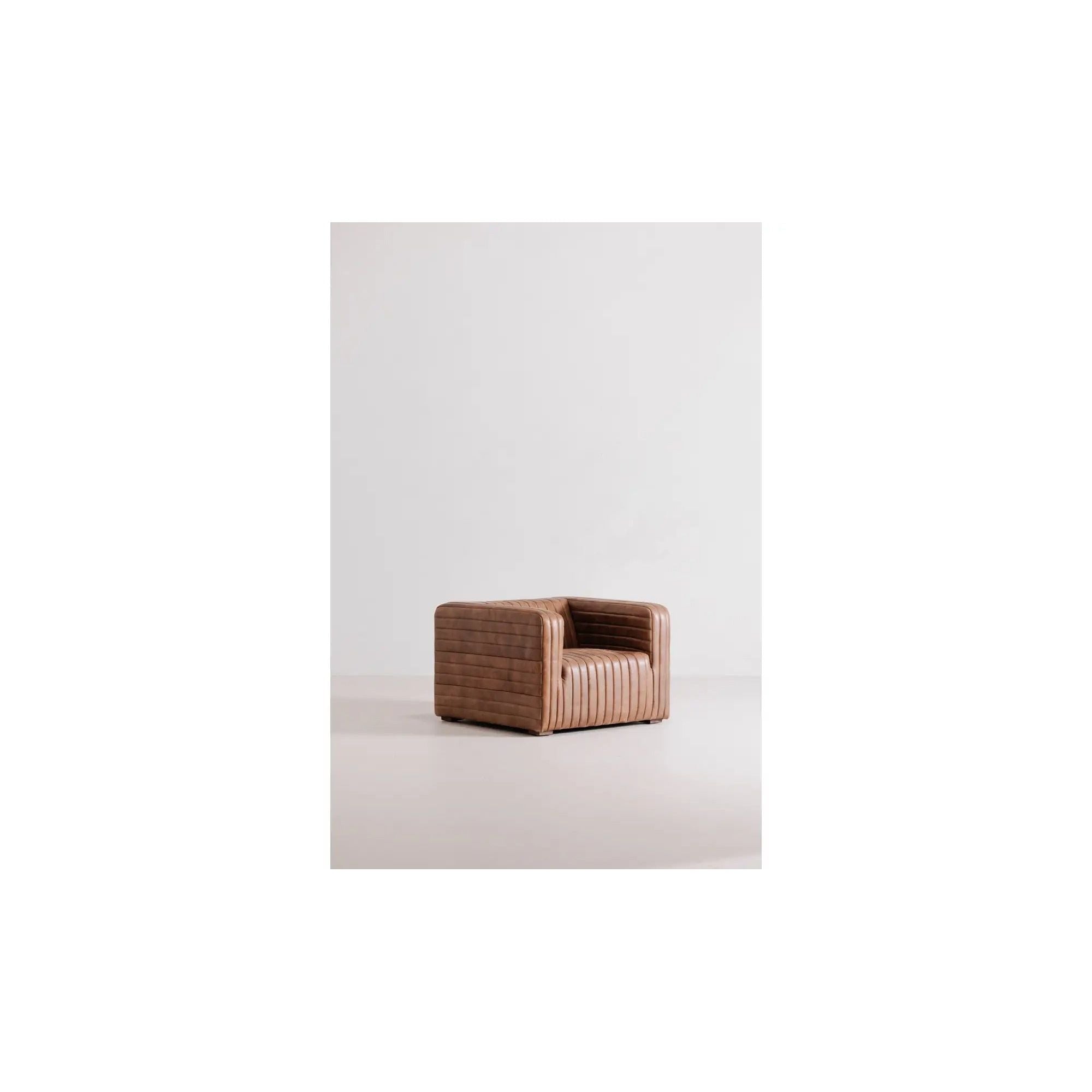 Moe's Home Collection Castle Open Road Brown Leather Chair - Image 2