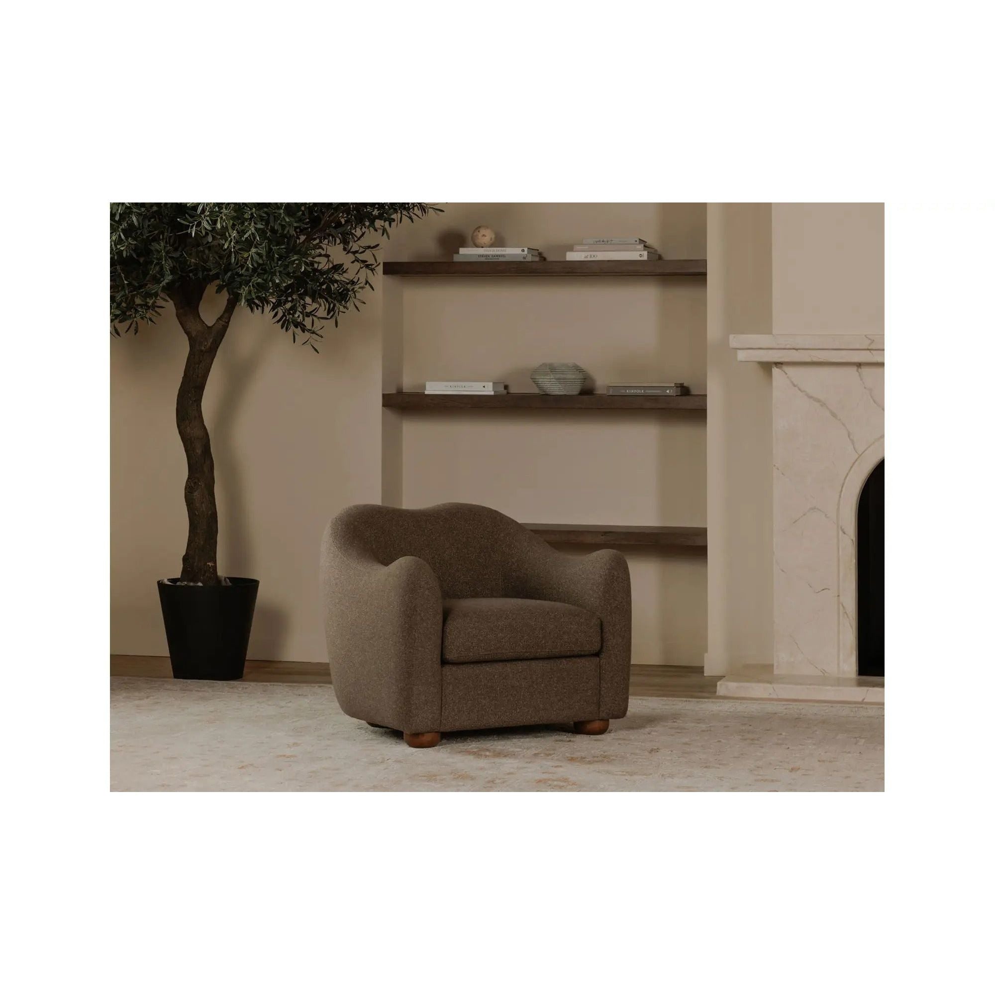 Moe's Home Collection Bria Warm Brown Accent Chair - Image 2