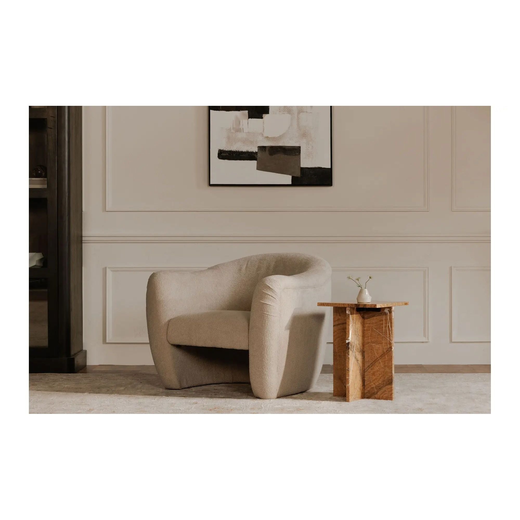 Moe’s Home Collection Domino Beige Accent Chair