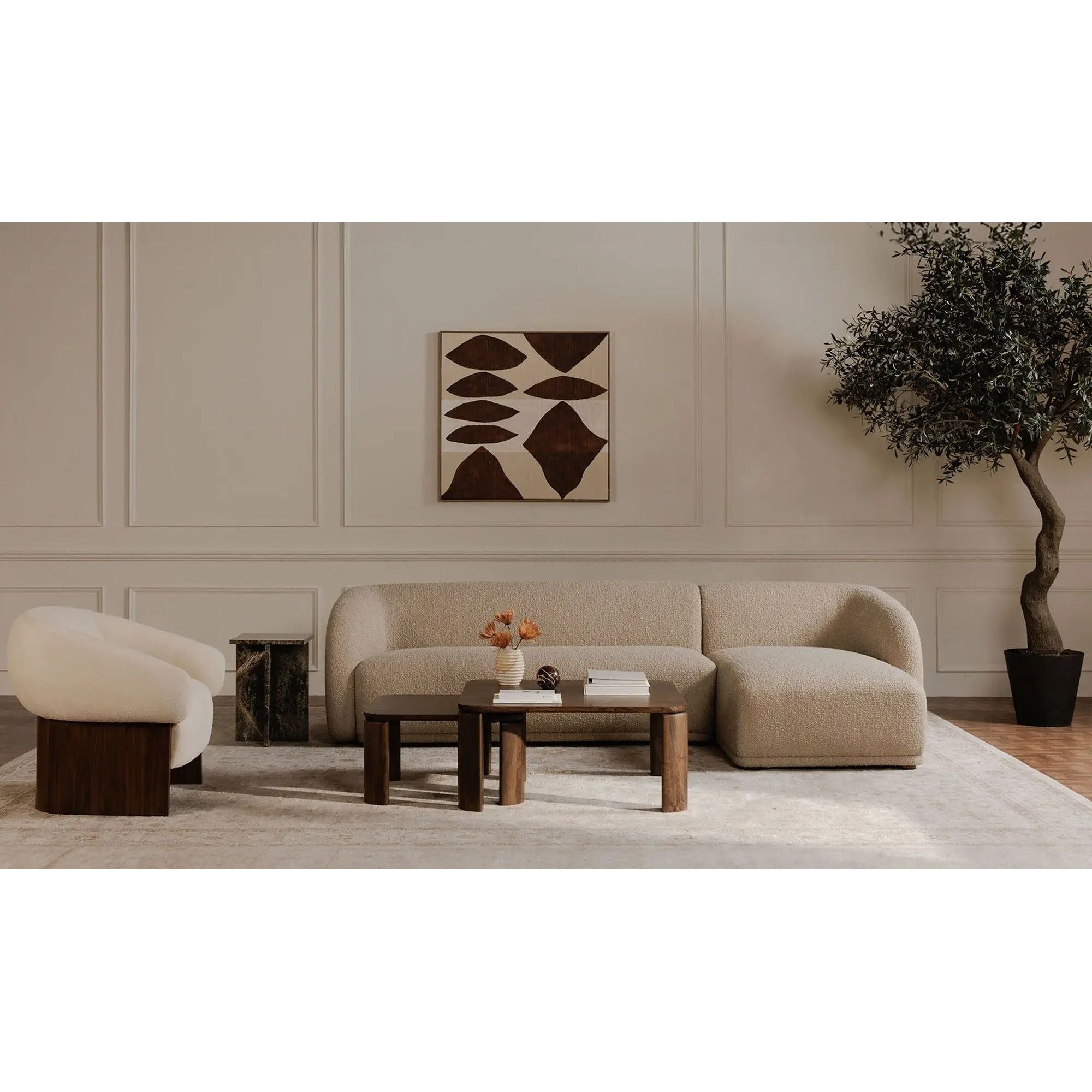 Moe's Home Collection Otto Flecked Cream Accent Chair - Image 2