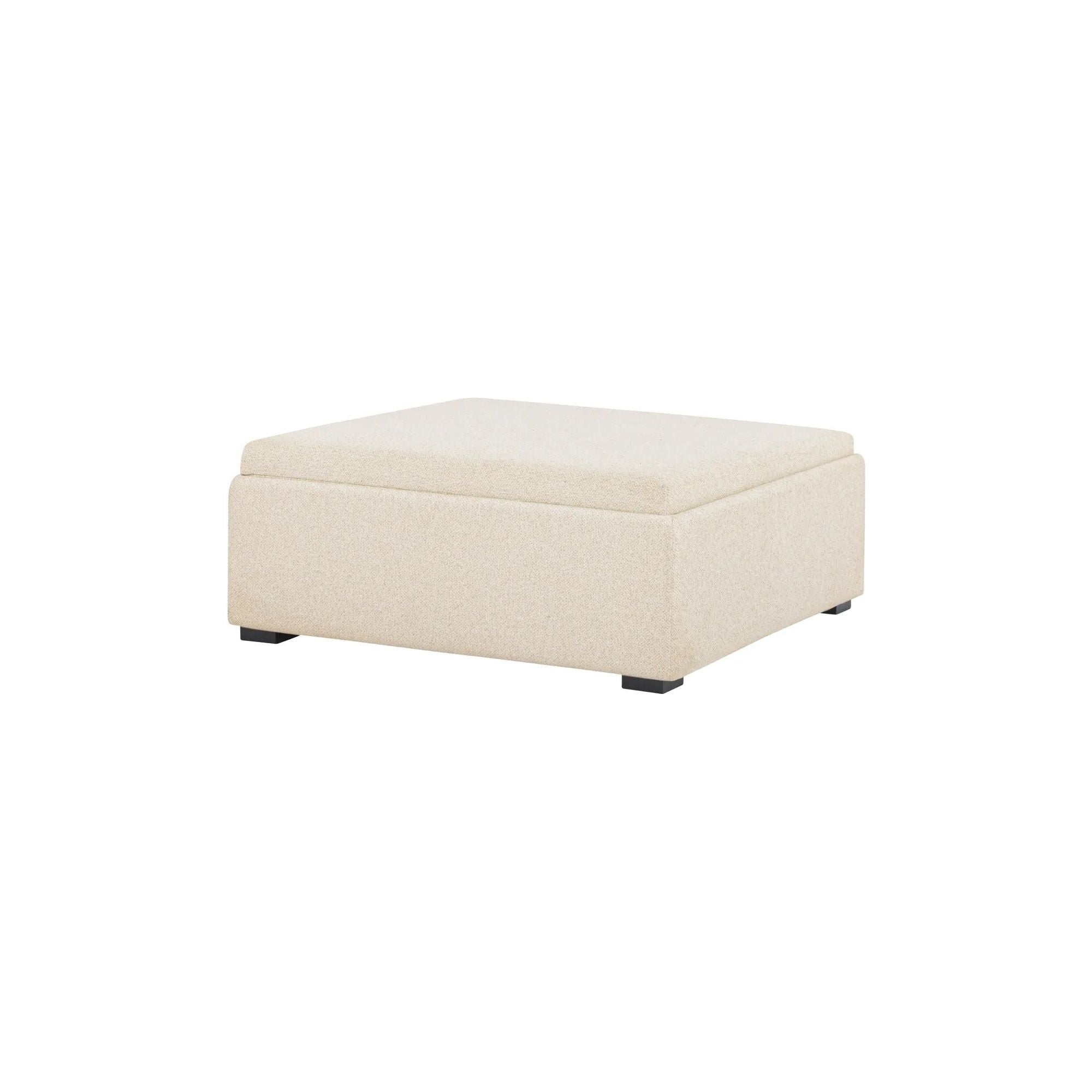 Moe’s Home Collection Montana Flecked Oat Storage Ottoman - Image 1