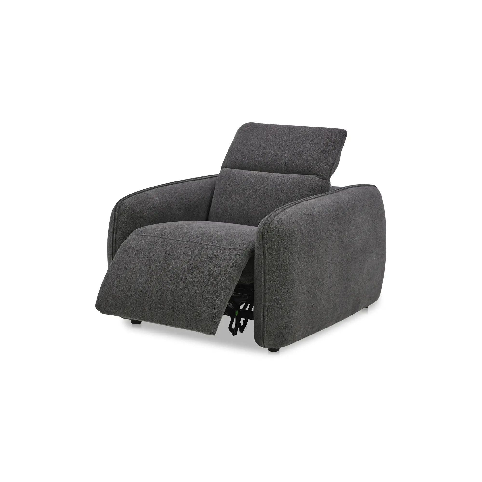 Moe's Home Collection Eli Dusk Grey Power Recliner Chair - Image 3