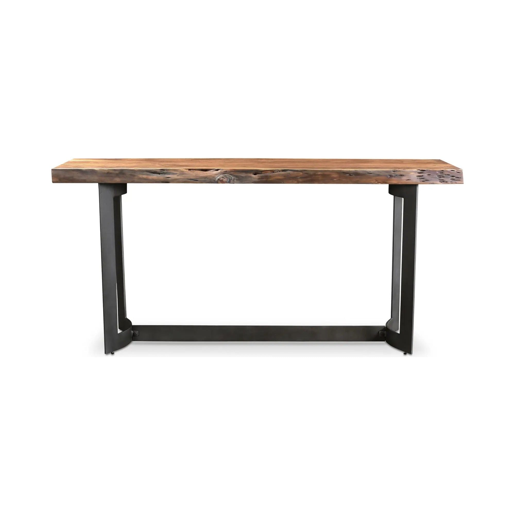 Moe’s Home Collection Bent Acacia Wood Live Edge Console Table With Iron Frame - Image 2