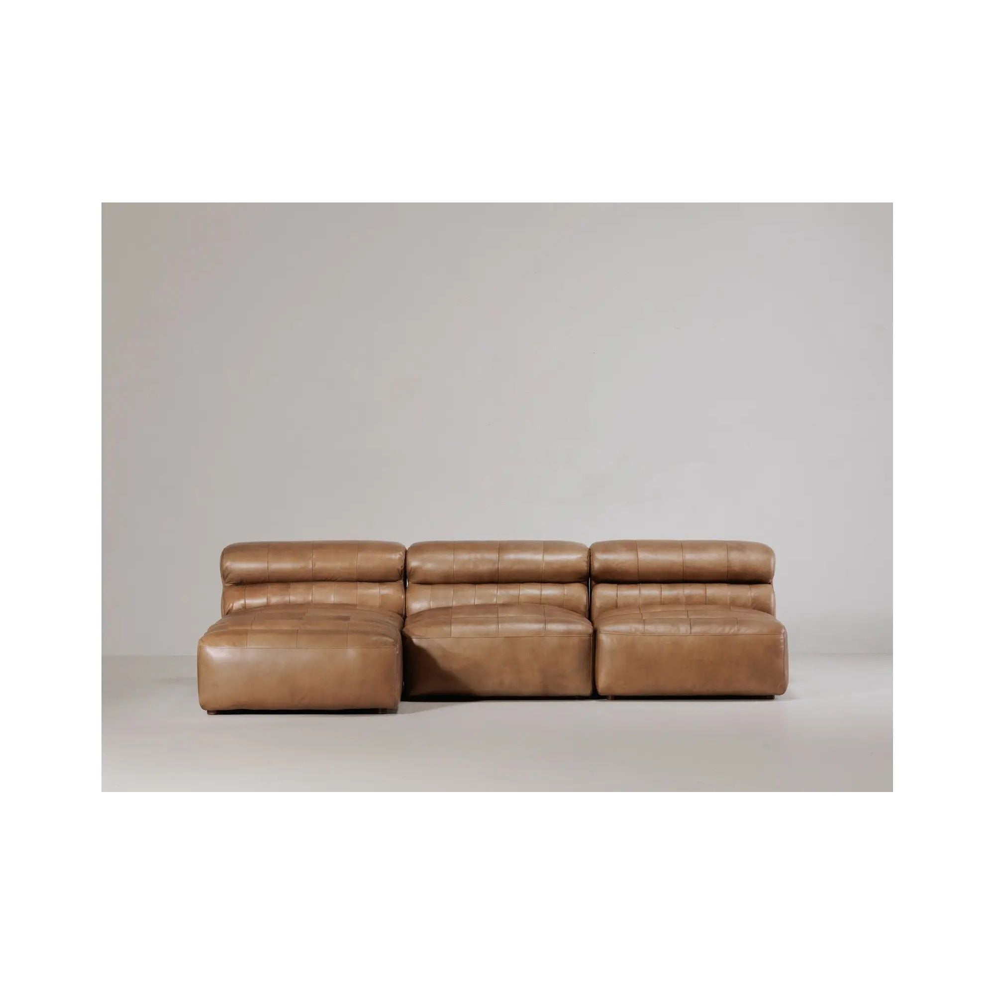 Moe’s Home Collection Ramsay Tan Leather Chaise - Image 3