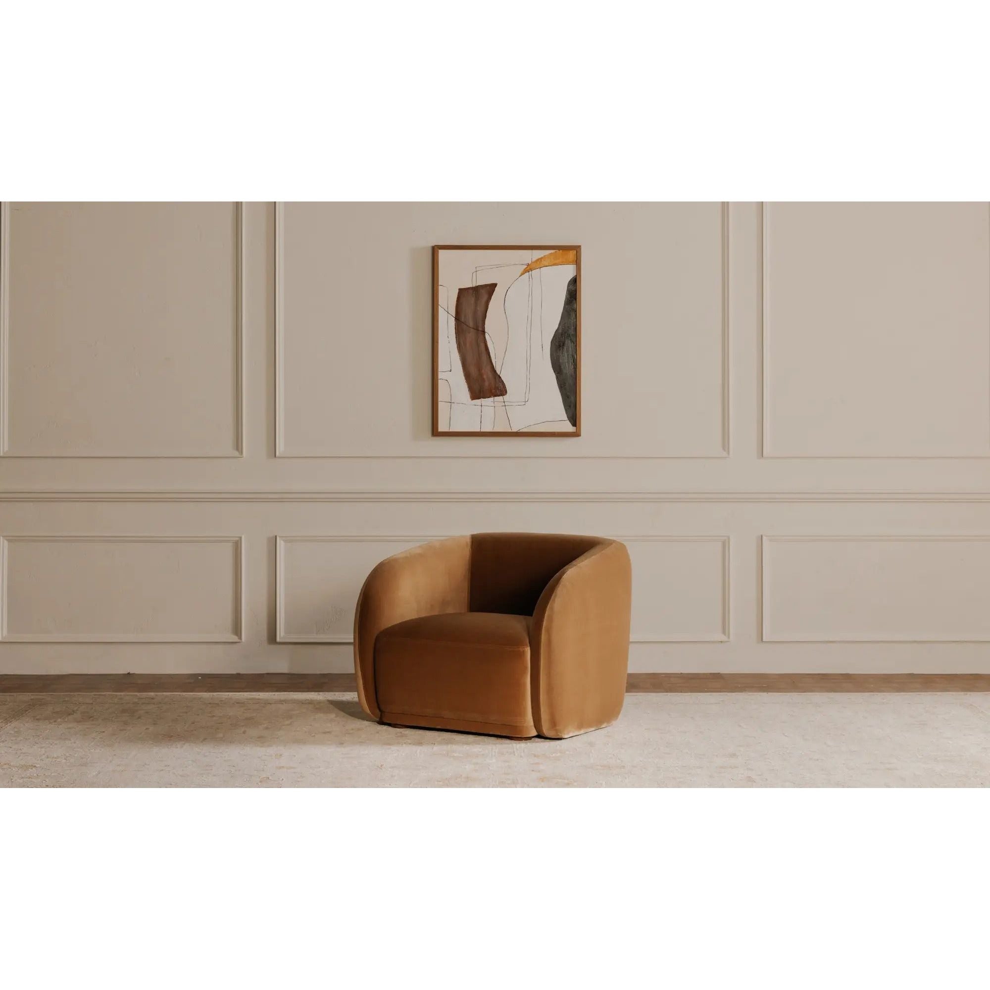Moe's Home Collection Faye Tan Faux Mohair Accent Chair - Image 3