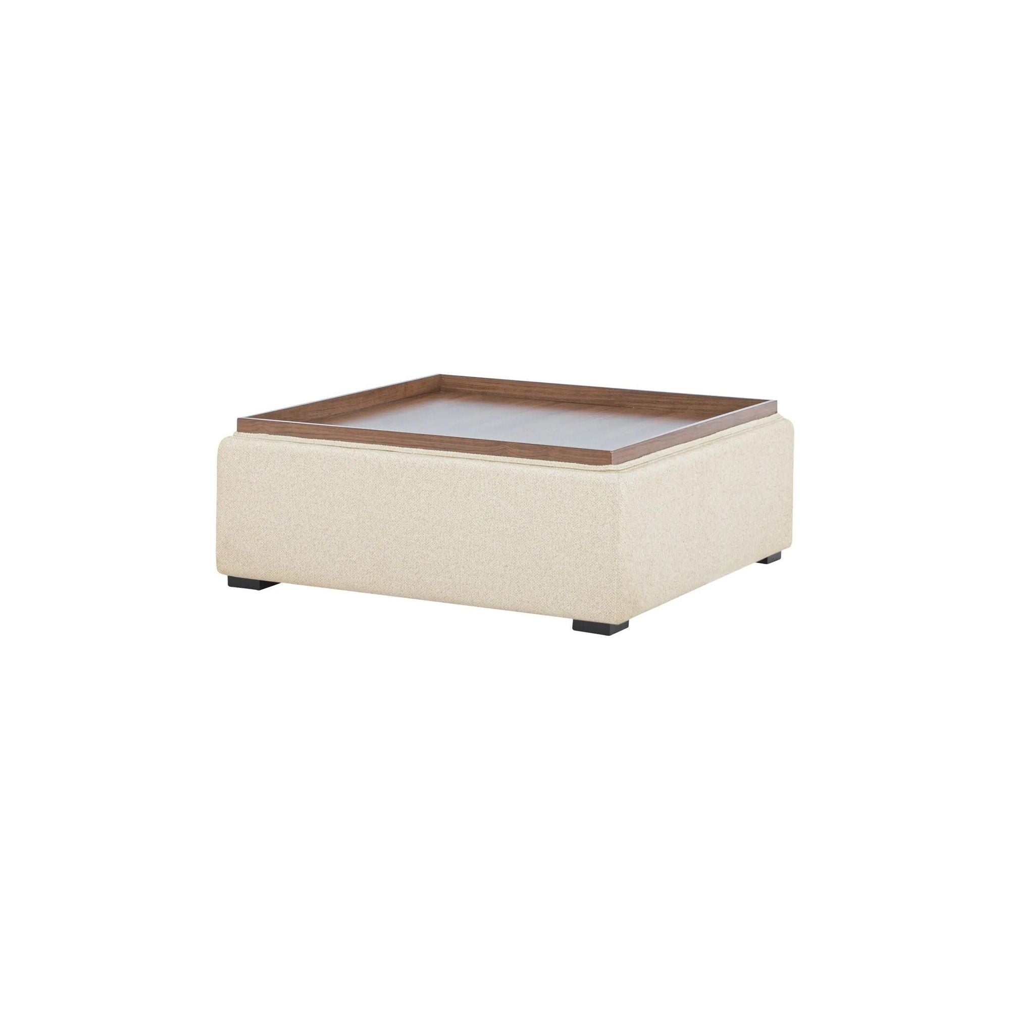 Moe’s Home Collection Montana Flecked Oat Storage Ottoman - Image 2