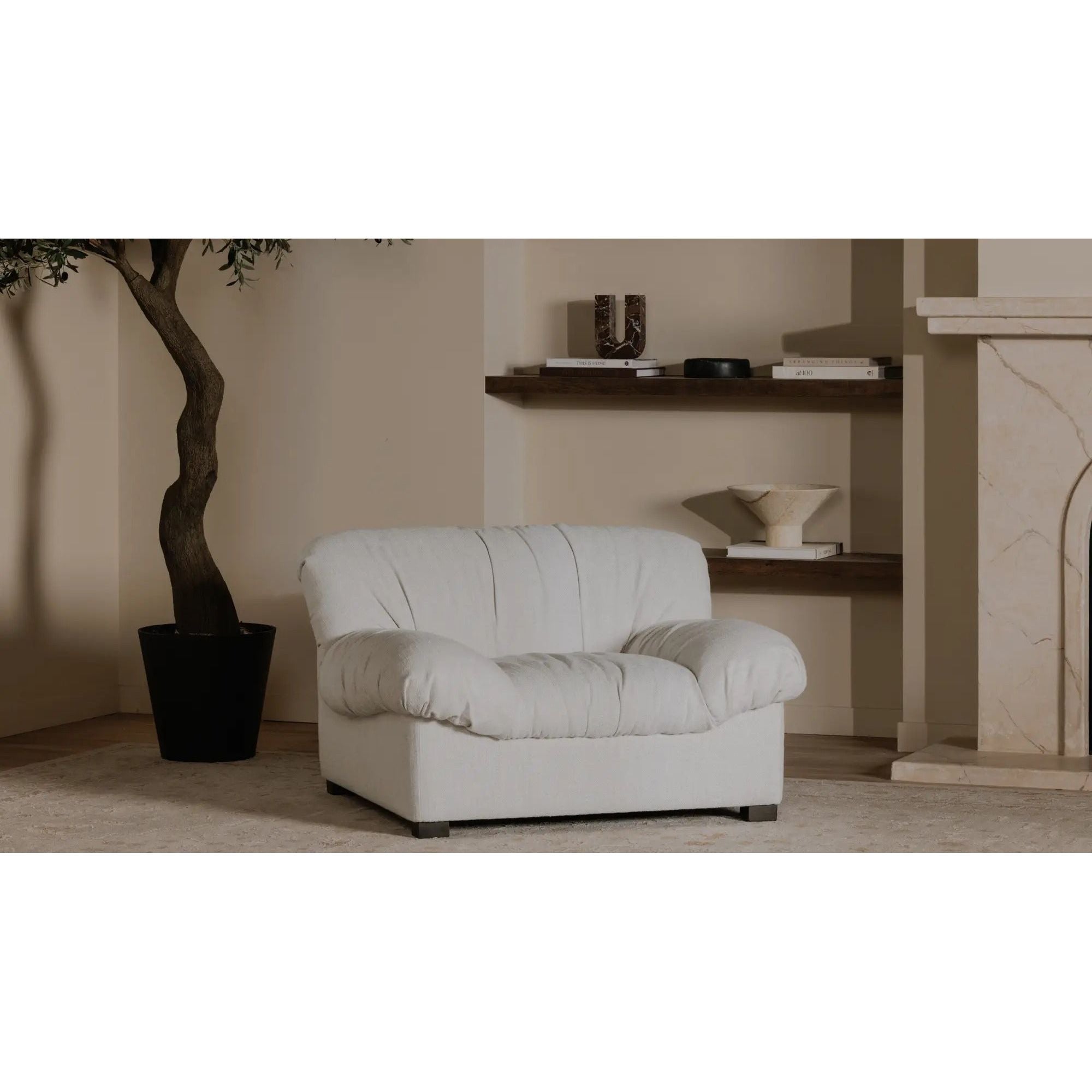 Moe's Home Collection Halston Flecked Oat Lounge Chair - Image 2