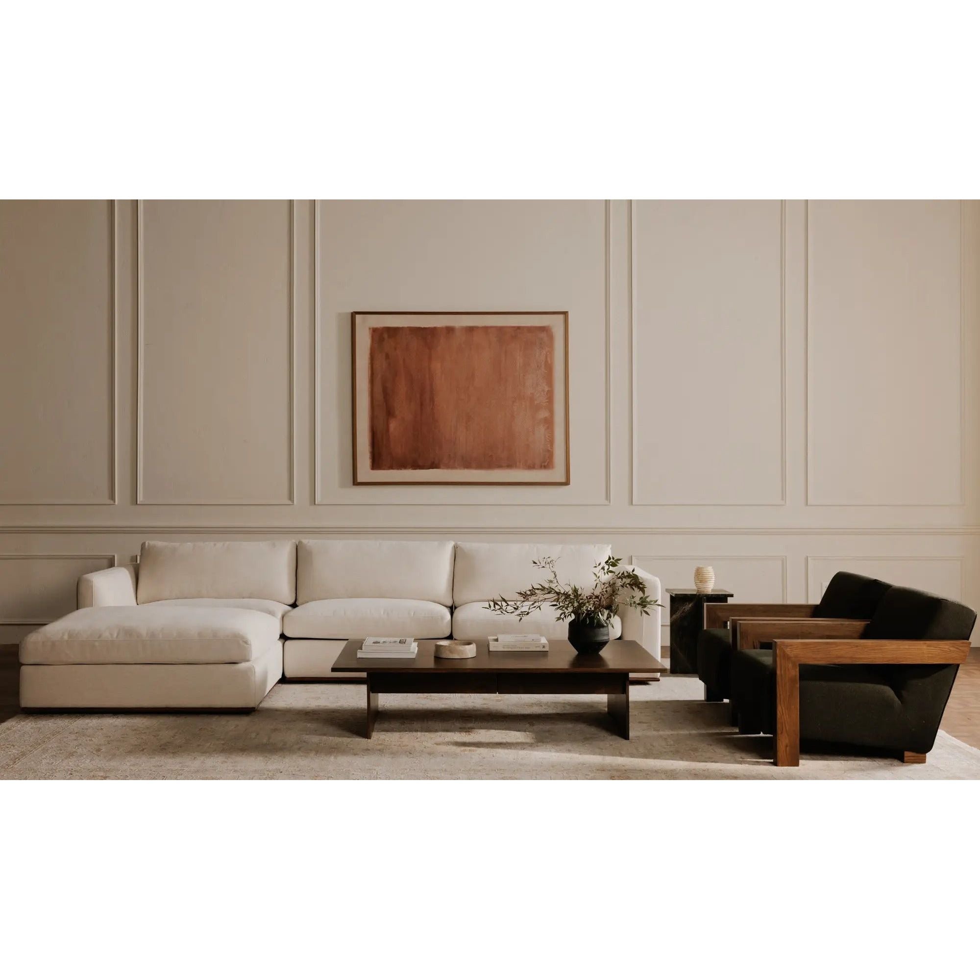 Moe’s Home Rue Off White Ottoman - Image 2