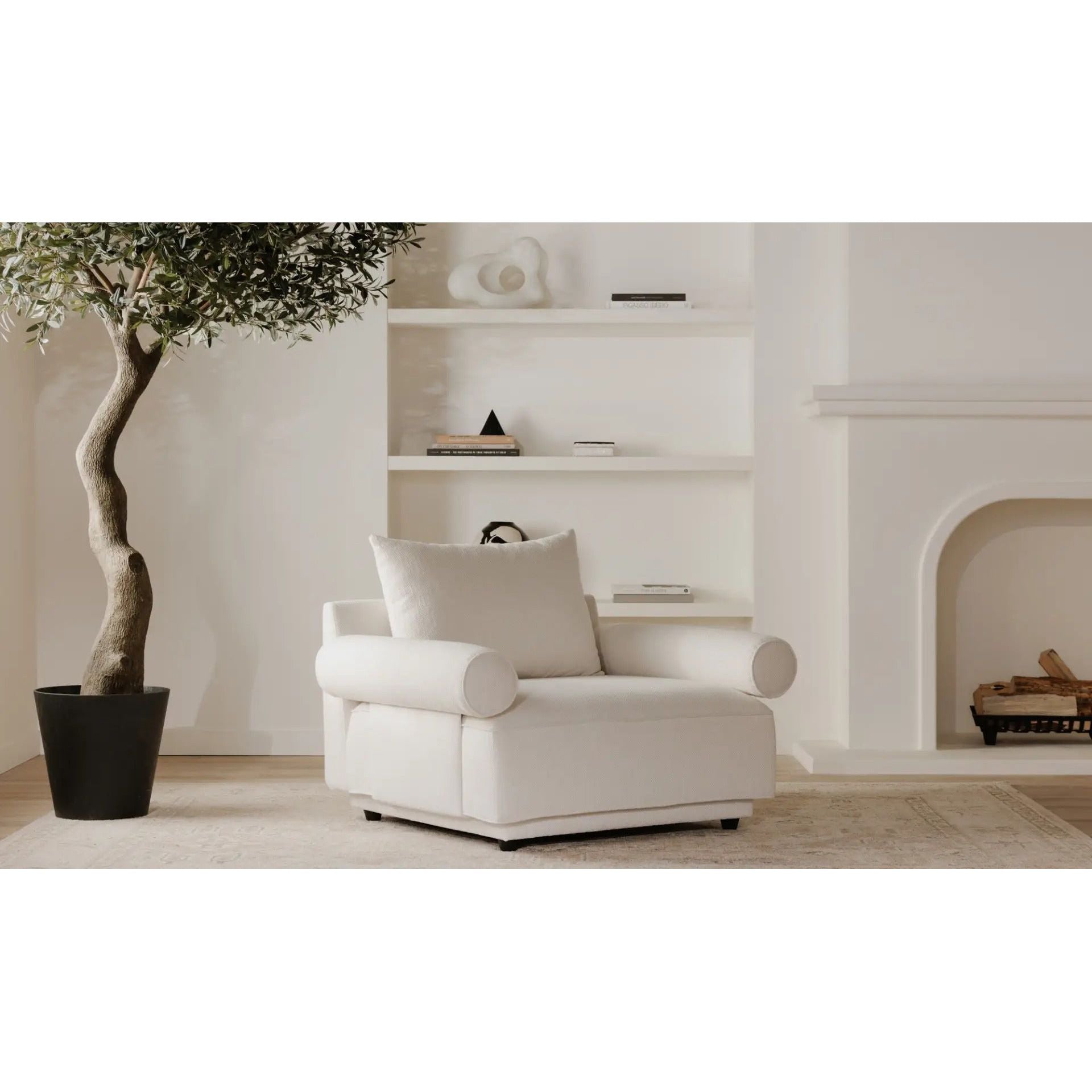 Moe's Home Collection Rosello White Armchair - Image 2