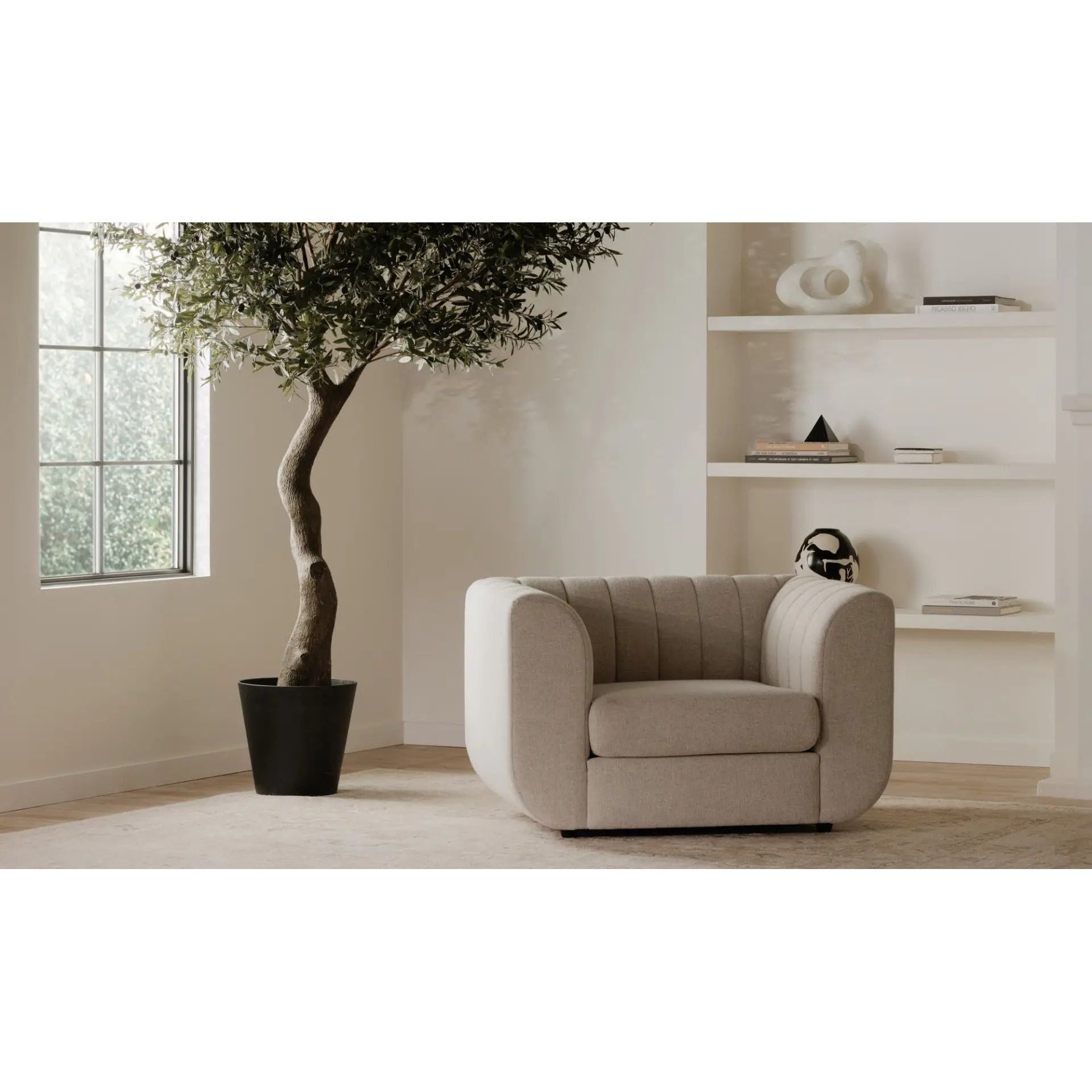 Moe’s Home Collection Rosy Oatmeal Lounge Chair - Image 1