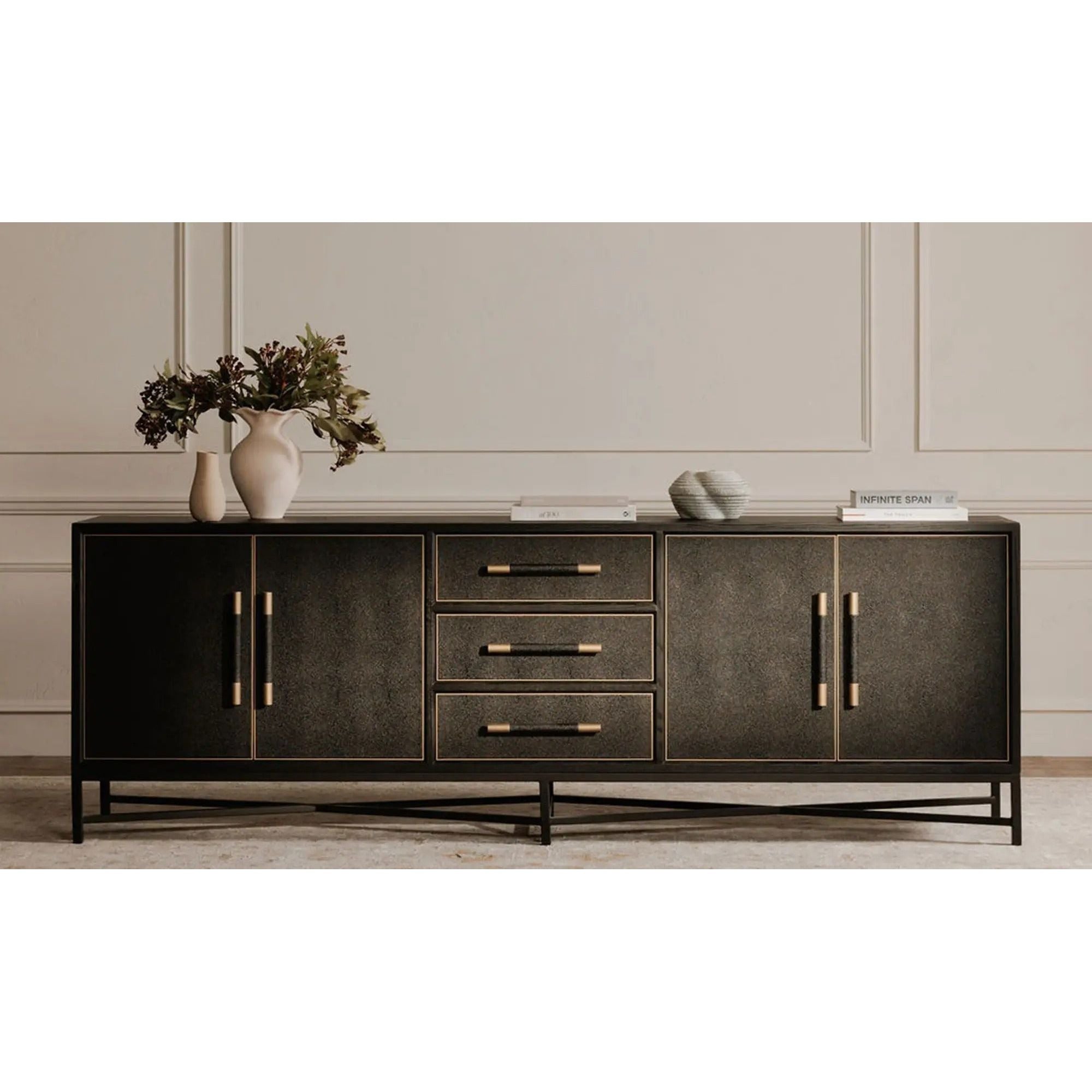 Moe's Home Collection Mako Black Shagreen Large Sideboard - Image 2