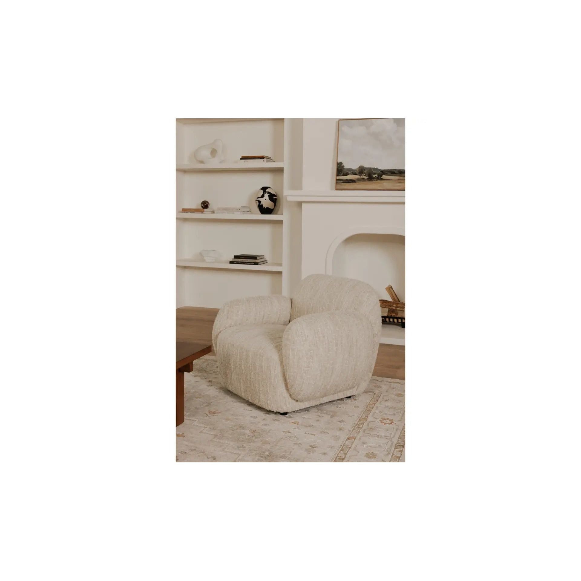 Moe's Home Collection Hazel Off White Lounge Chair - Image 3