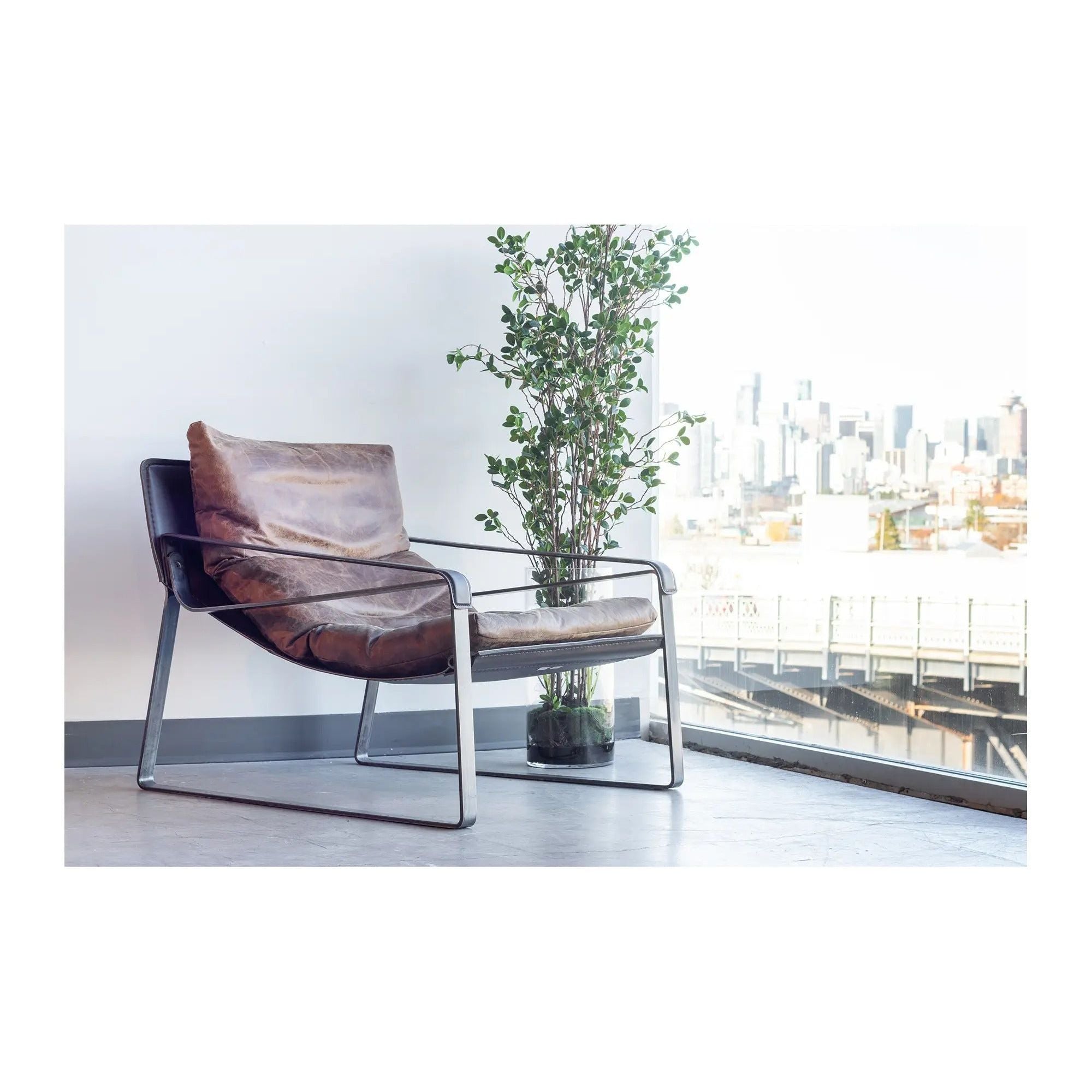 Moe’s Home Collection Connor Cappuccino Leather Club Chair