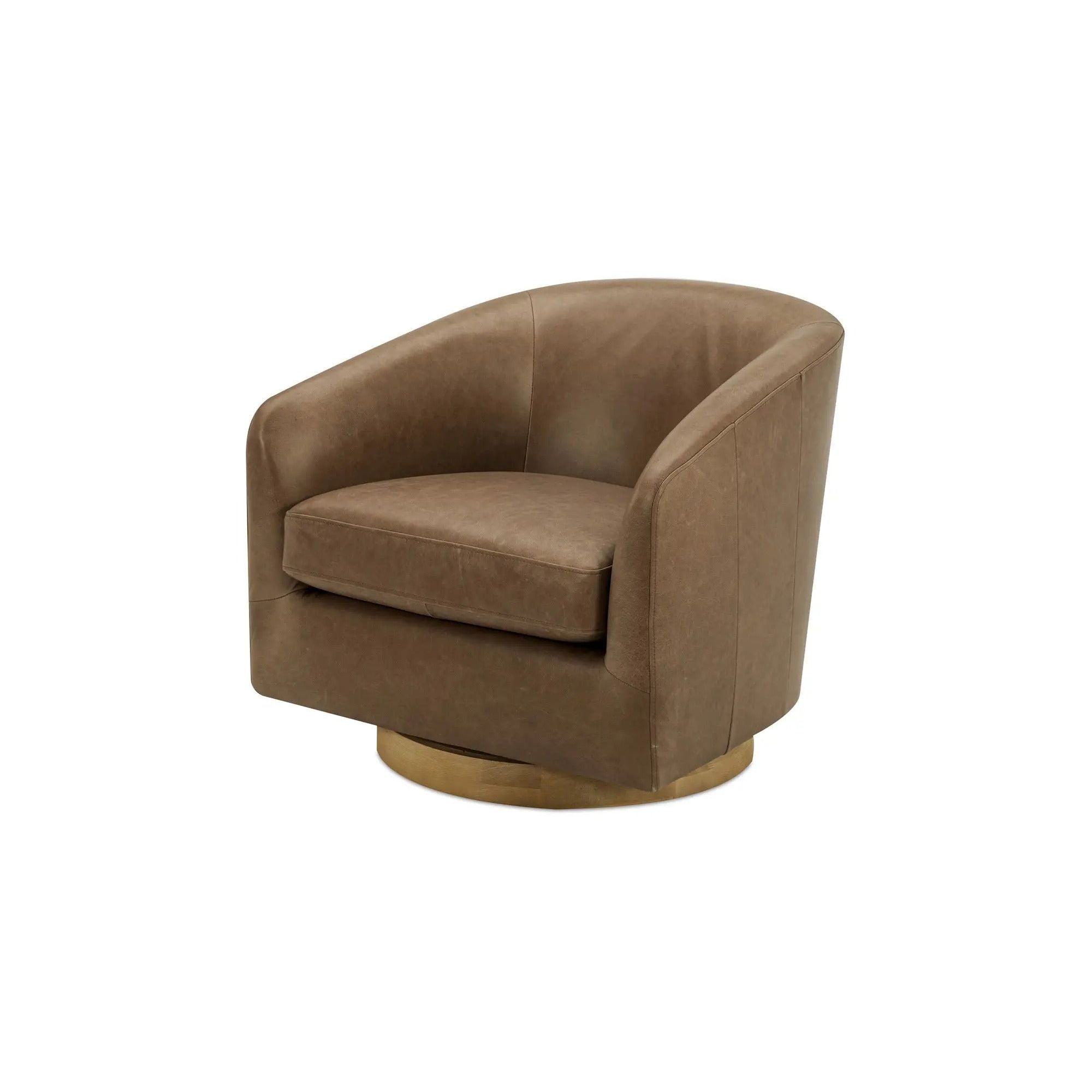 Moe's Home Collection Oscy Tan Leather Swivel Chair - Image 2