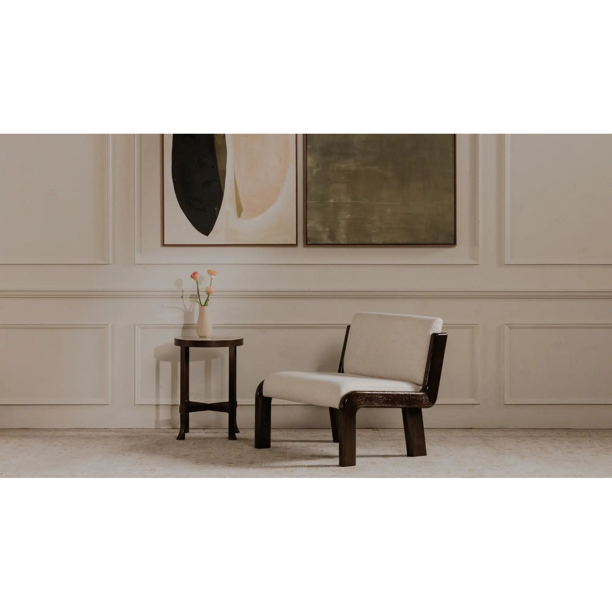 Moe's Home Collection Edie Flecked Ivory Accent Chair - Image 3