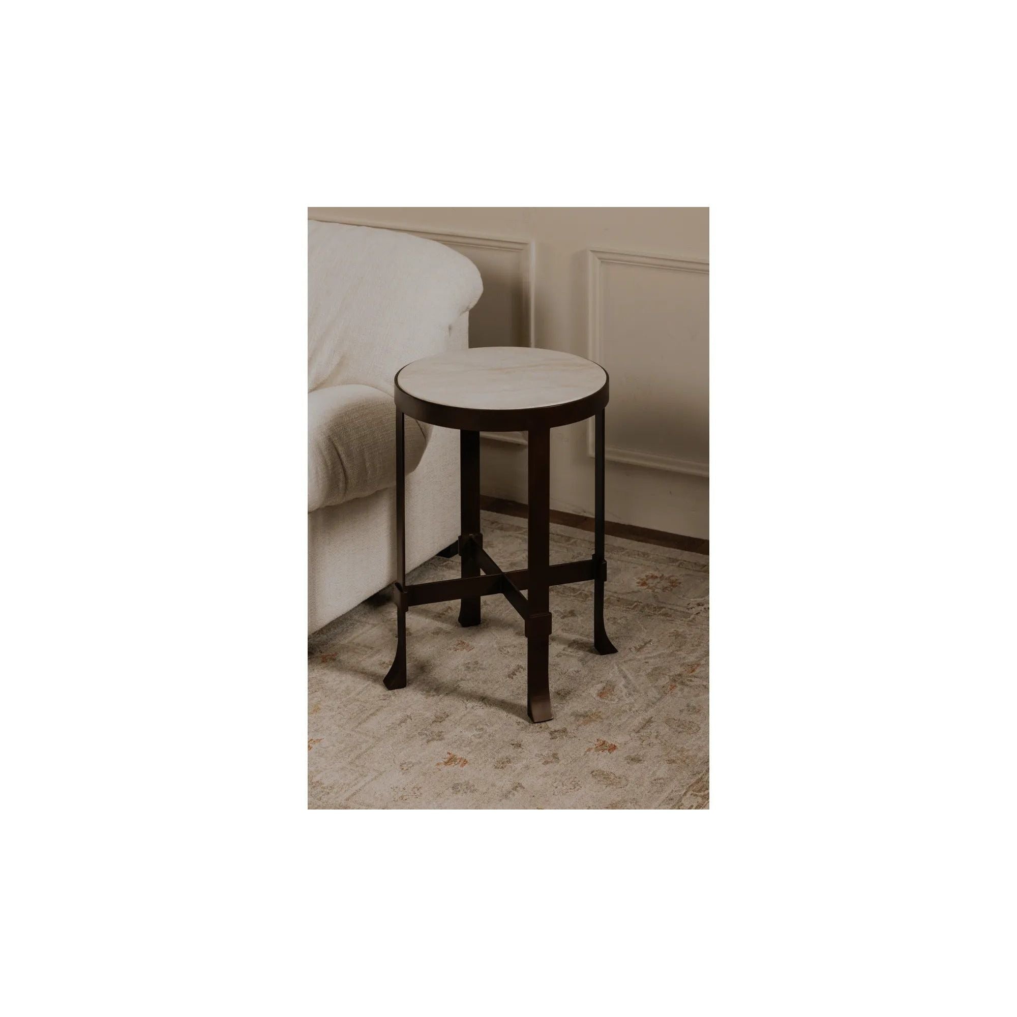 Moe's Home Collection Holli White Marble Side Table - Image 3