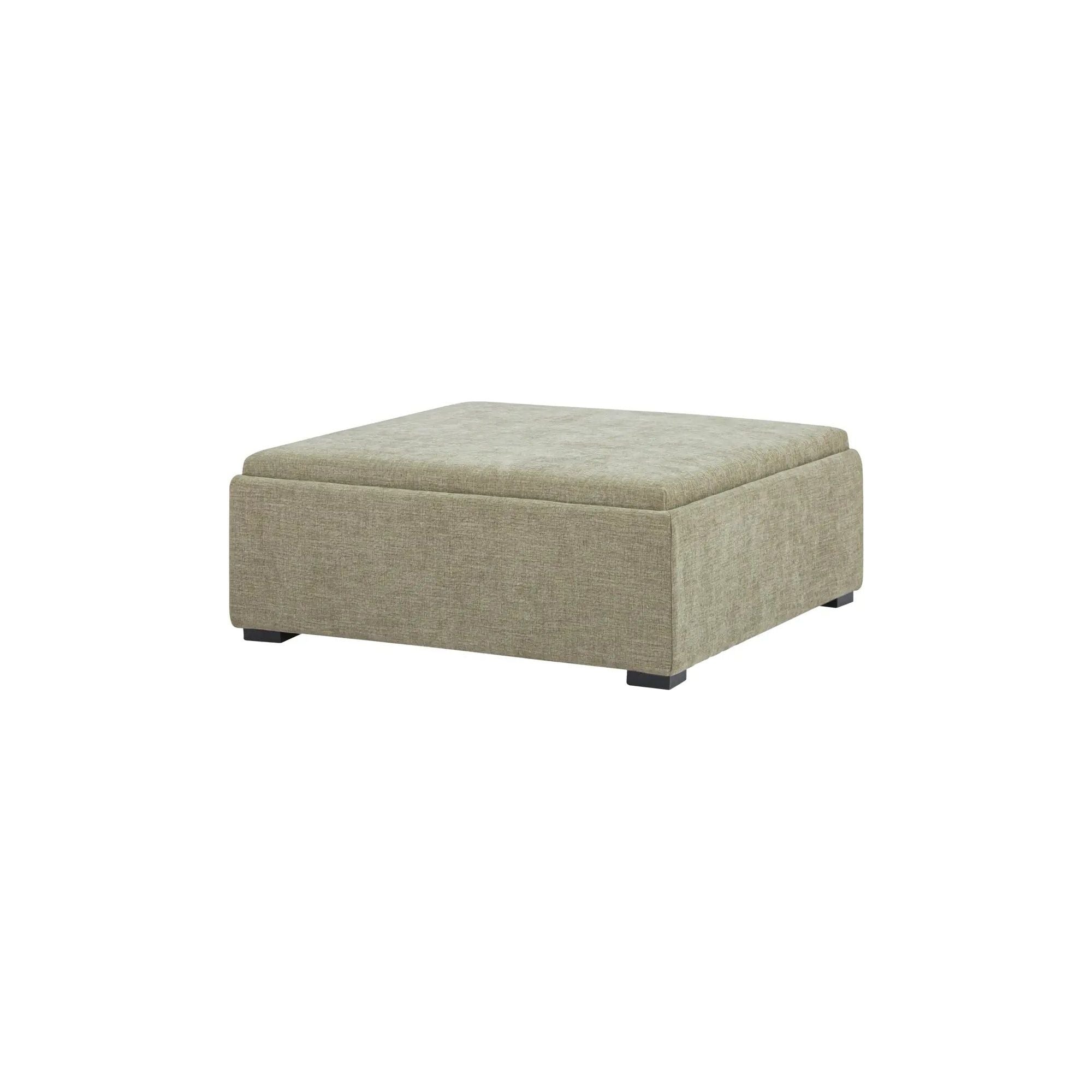 Moe’s Home Collection Montana Storage Washed Green Ottoman - Image 2