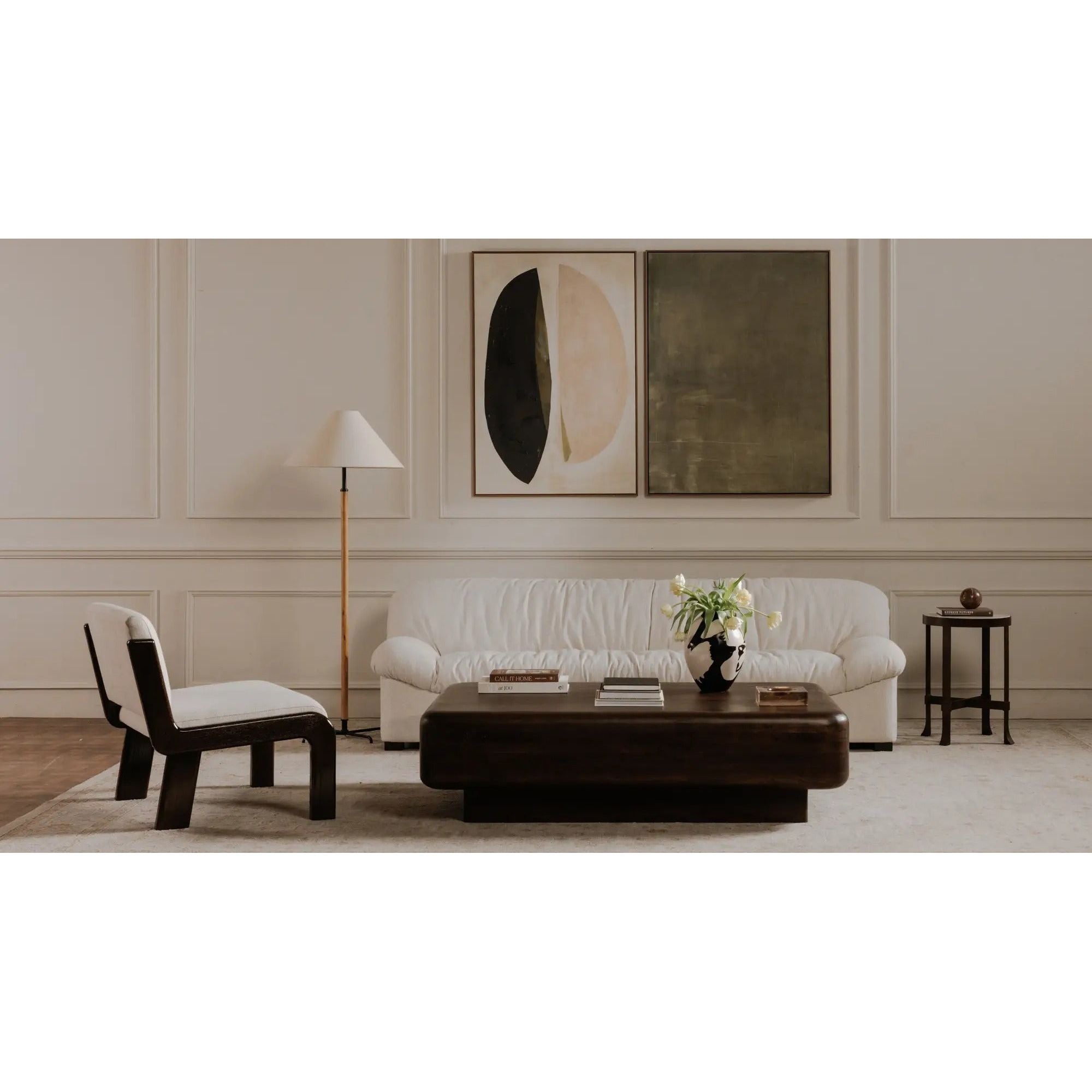 Moe's Home Collection Edie Flecked Ivory Accent Chair - Image 2