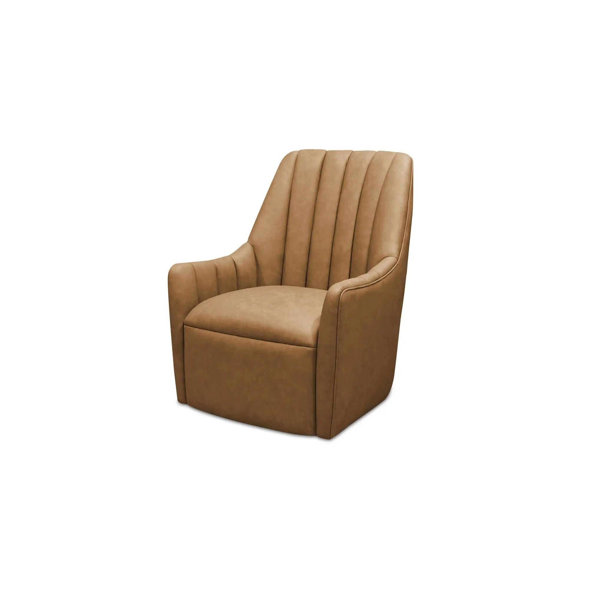 Moe's Home Collection Bowie Tan Leather Swivel Chair - Image 3