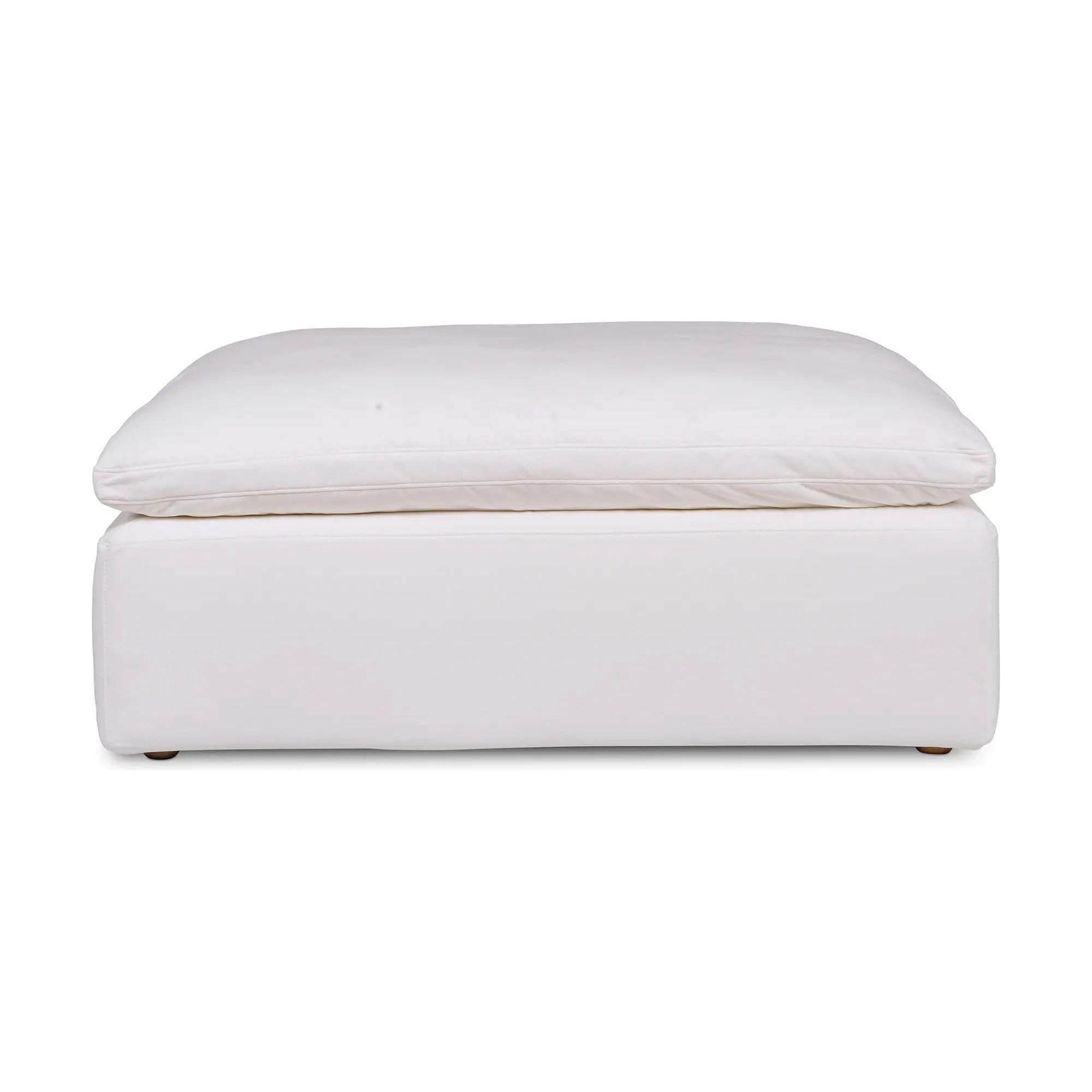Moe’s Home Collection Clay Cream White Performance Fabric Ottoman
