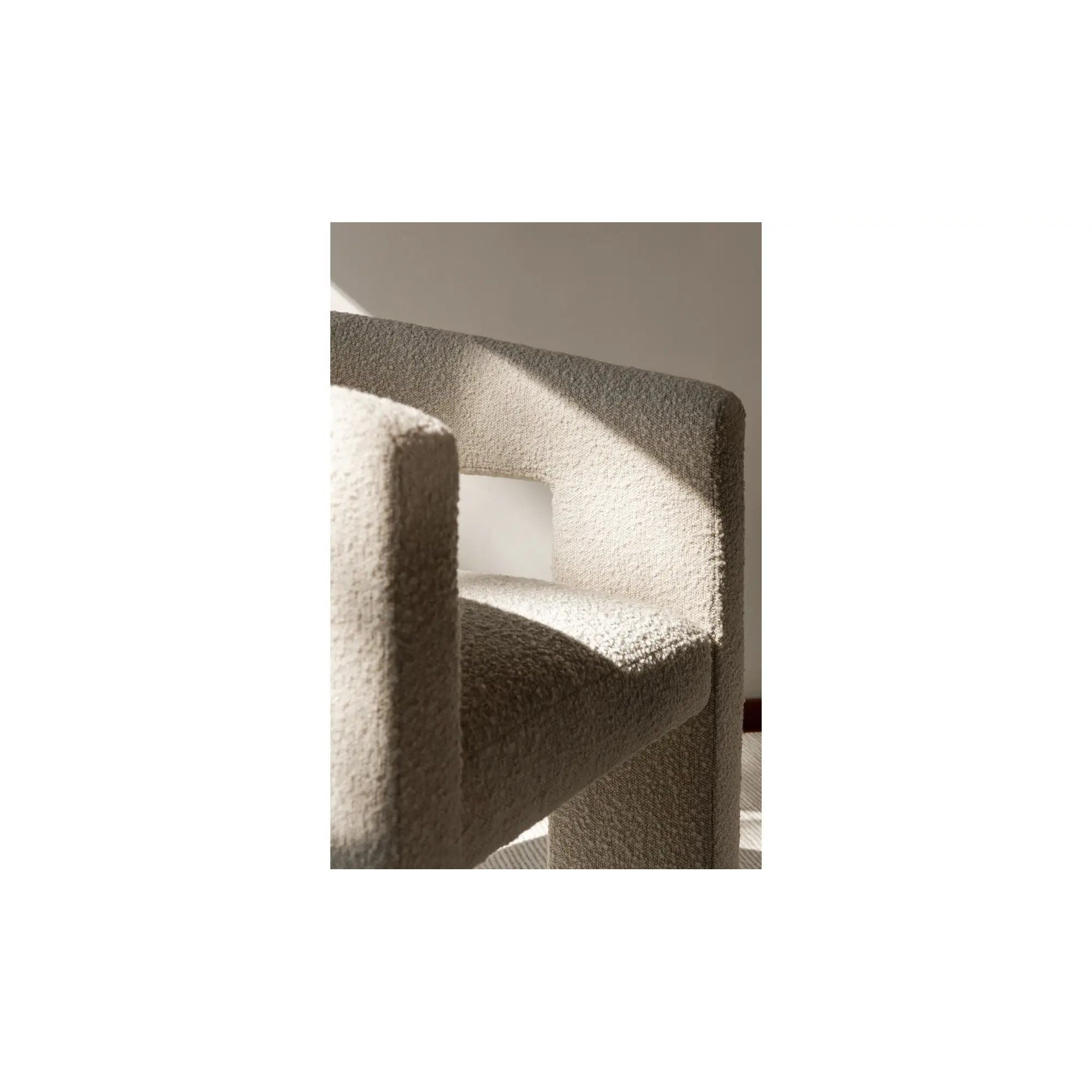 Moe's Home Collection Elo White Boucle Chair - Image 3