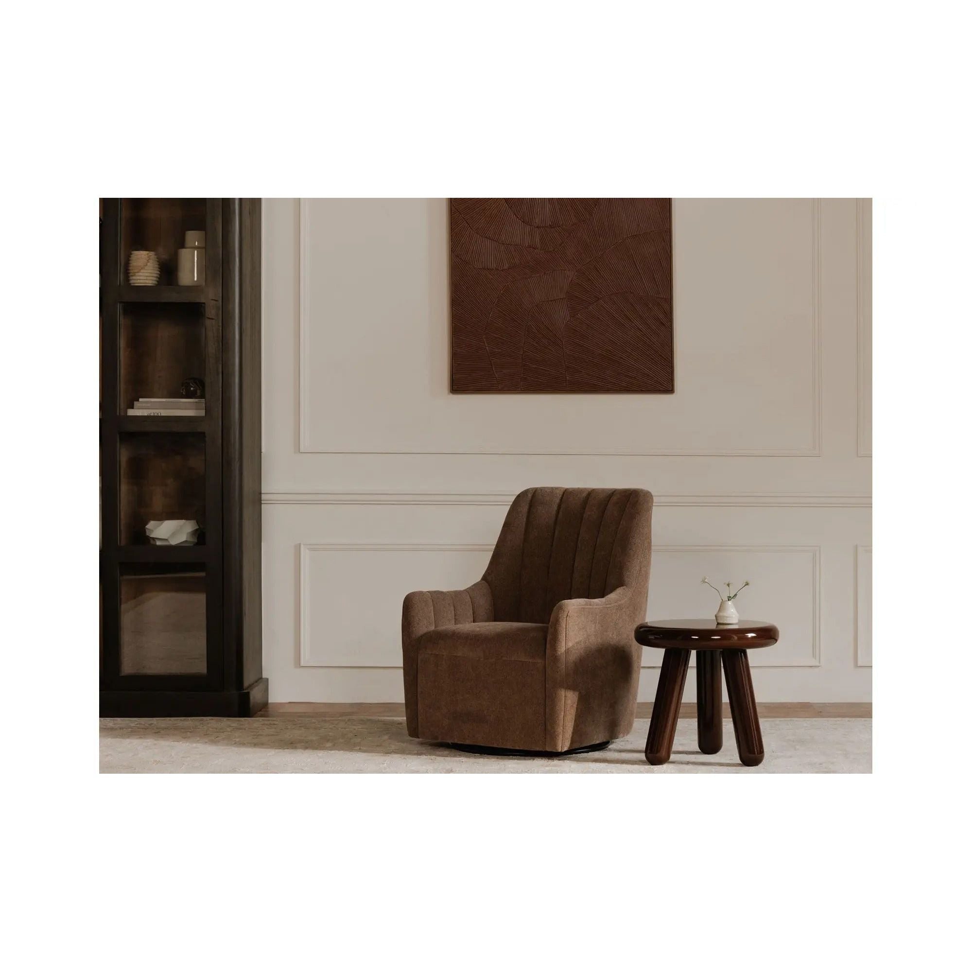 Moe’s Home Collection Bowie Cool Brown Swivel Chair