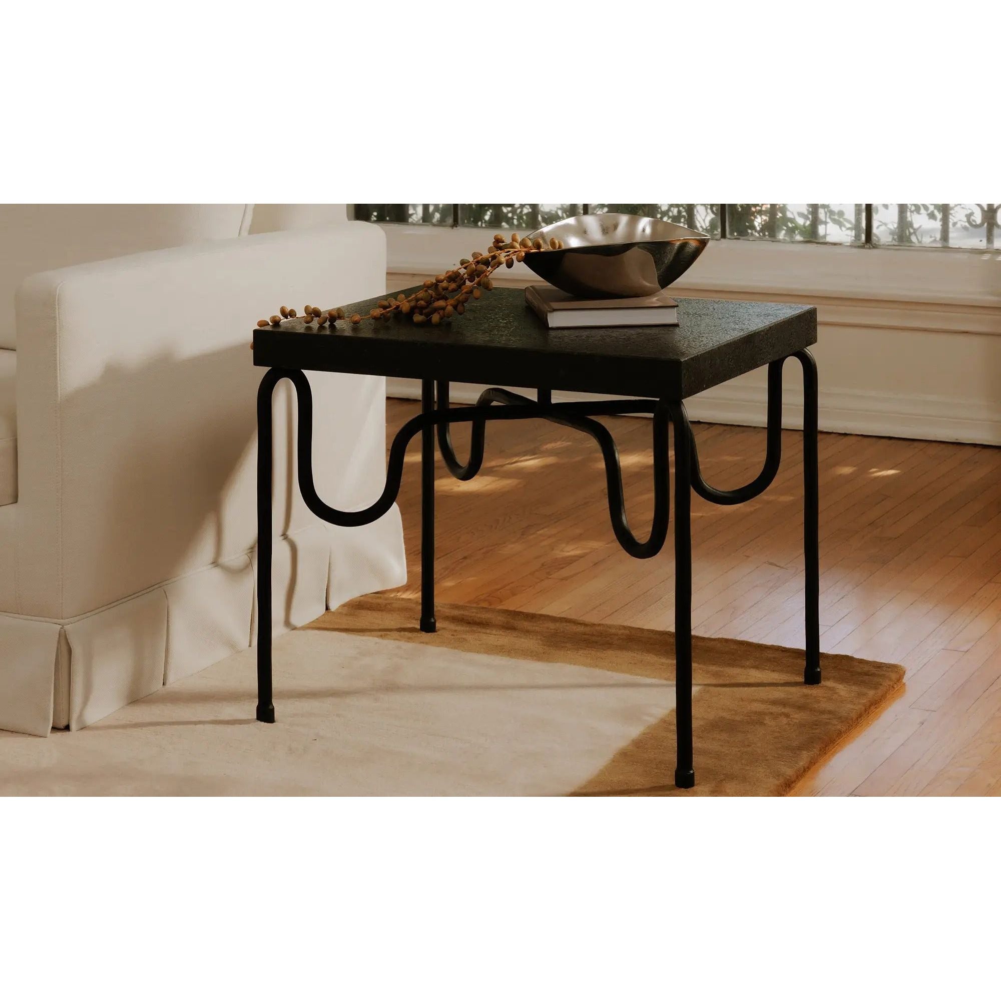 Moe's Home Collection Getty Black Granite Side Table - Image 2