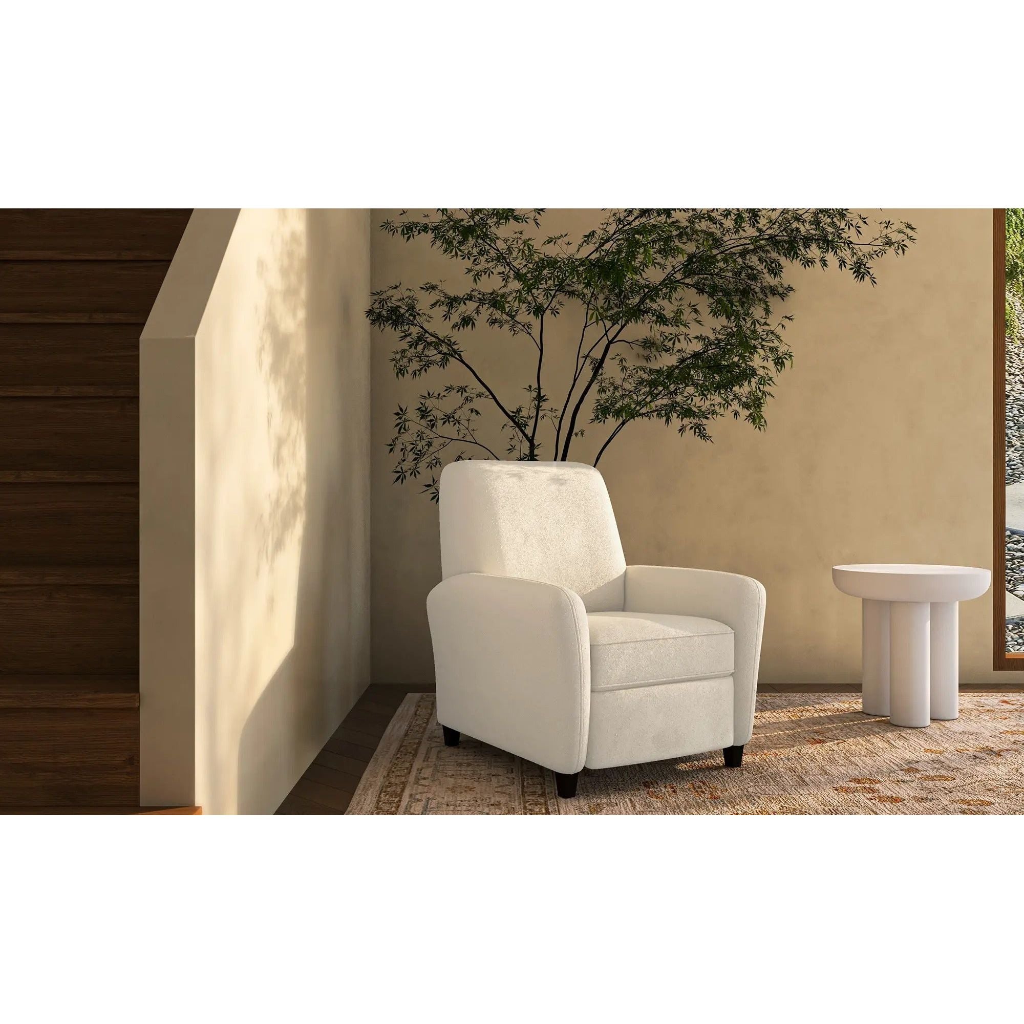 Moe's Home Collection Luna White Recliner Chair - Image 2
