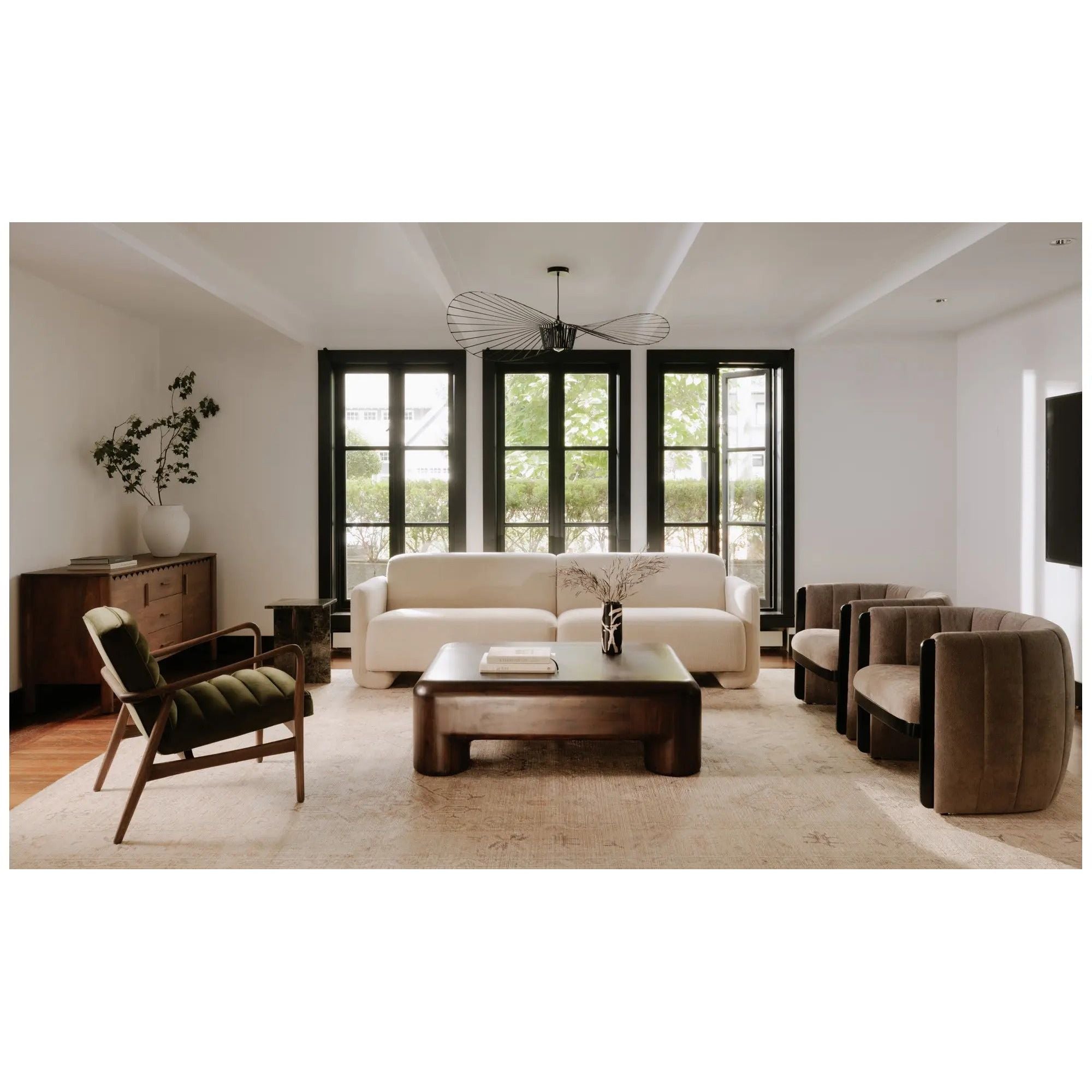 Moe's Home Collection Anderson Dark Ivy Tufted Armchair - Image 2