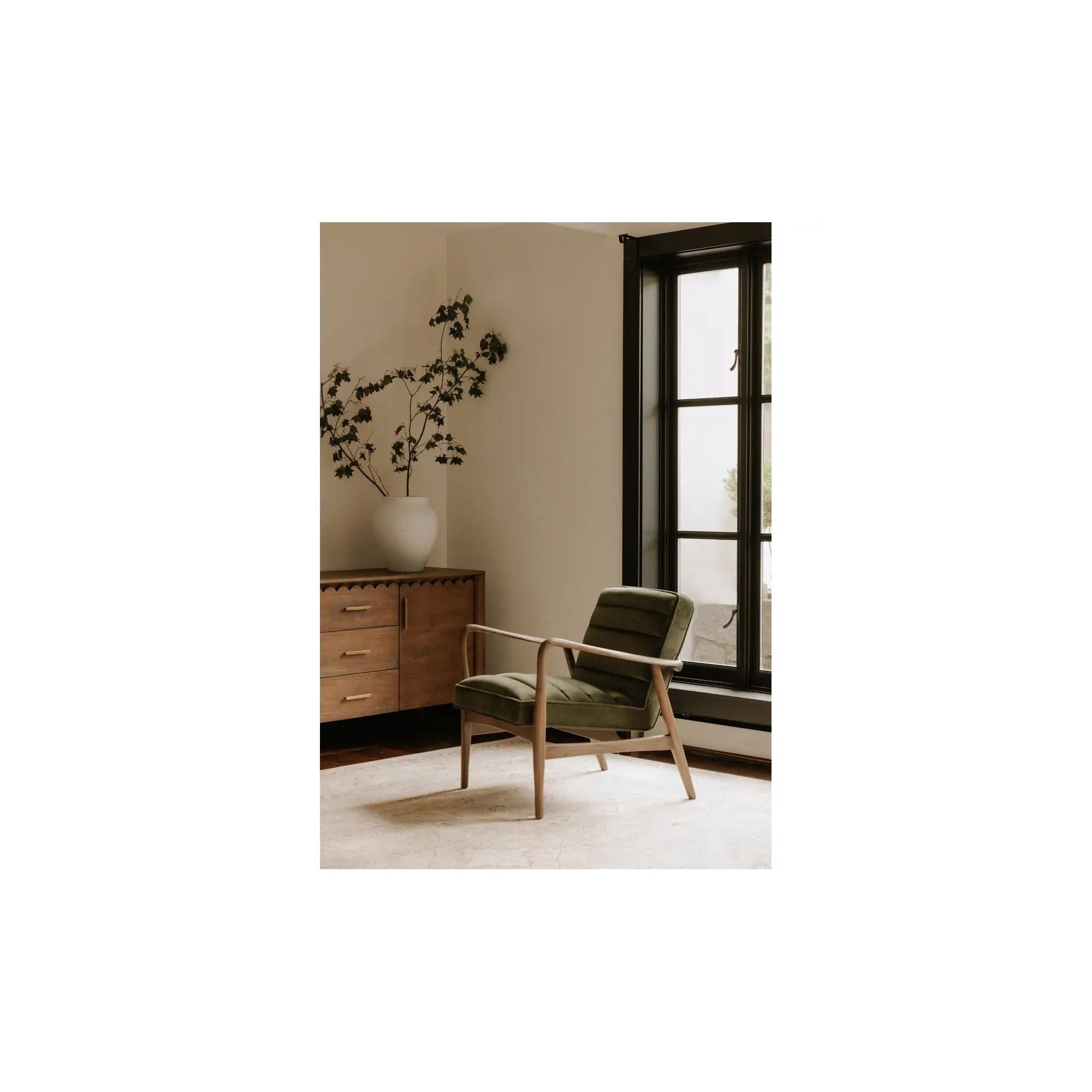 Moe's Home Collection Anderson Dark Ivy Tufted Armchair - Image 3