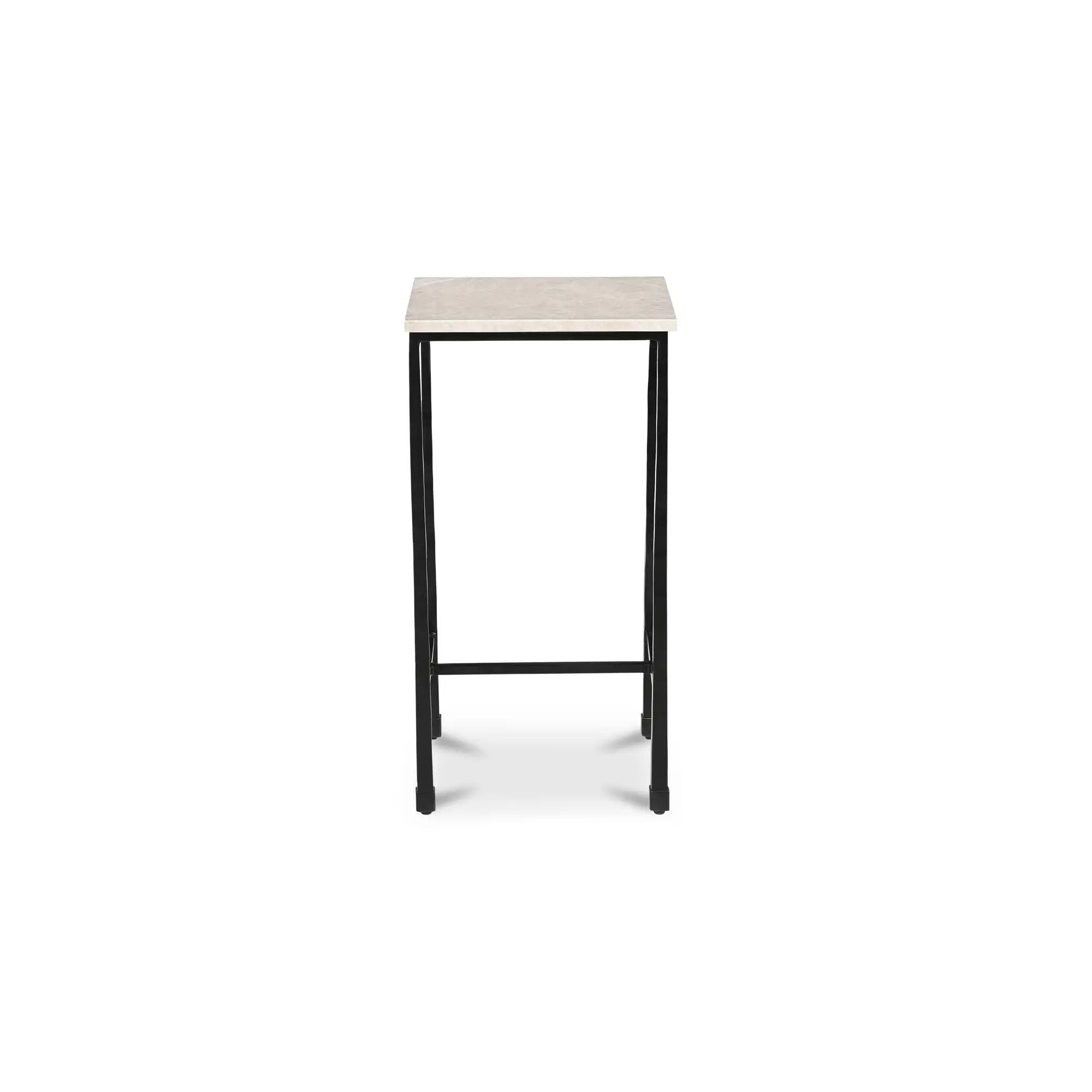 Moe's Home Collection River Botticino Marble Side Table - Image 1