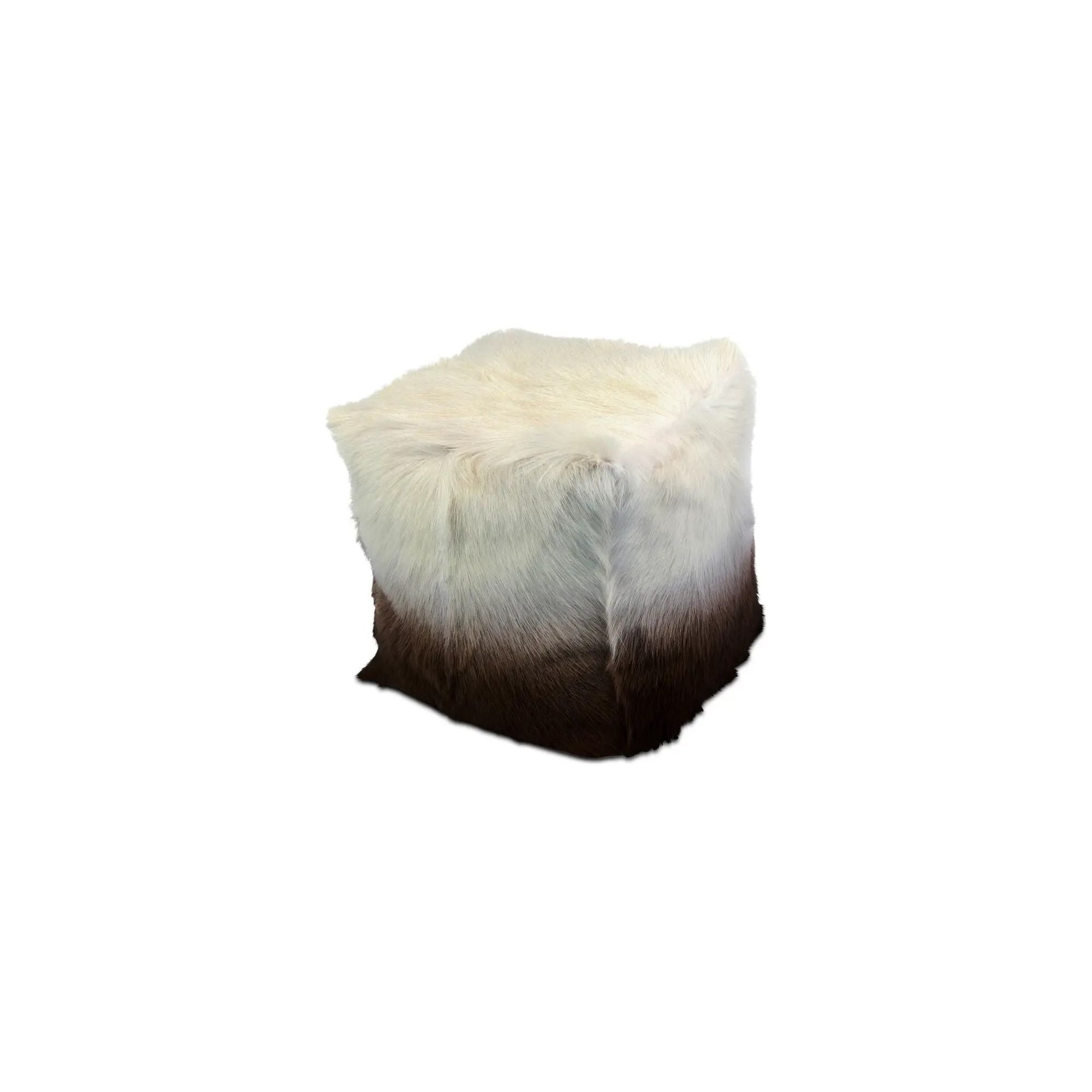 Moe’s Home Collection Goat Fur Pouf ~ Cappuccino Ombre - Image 2
