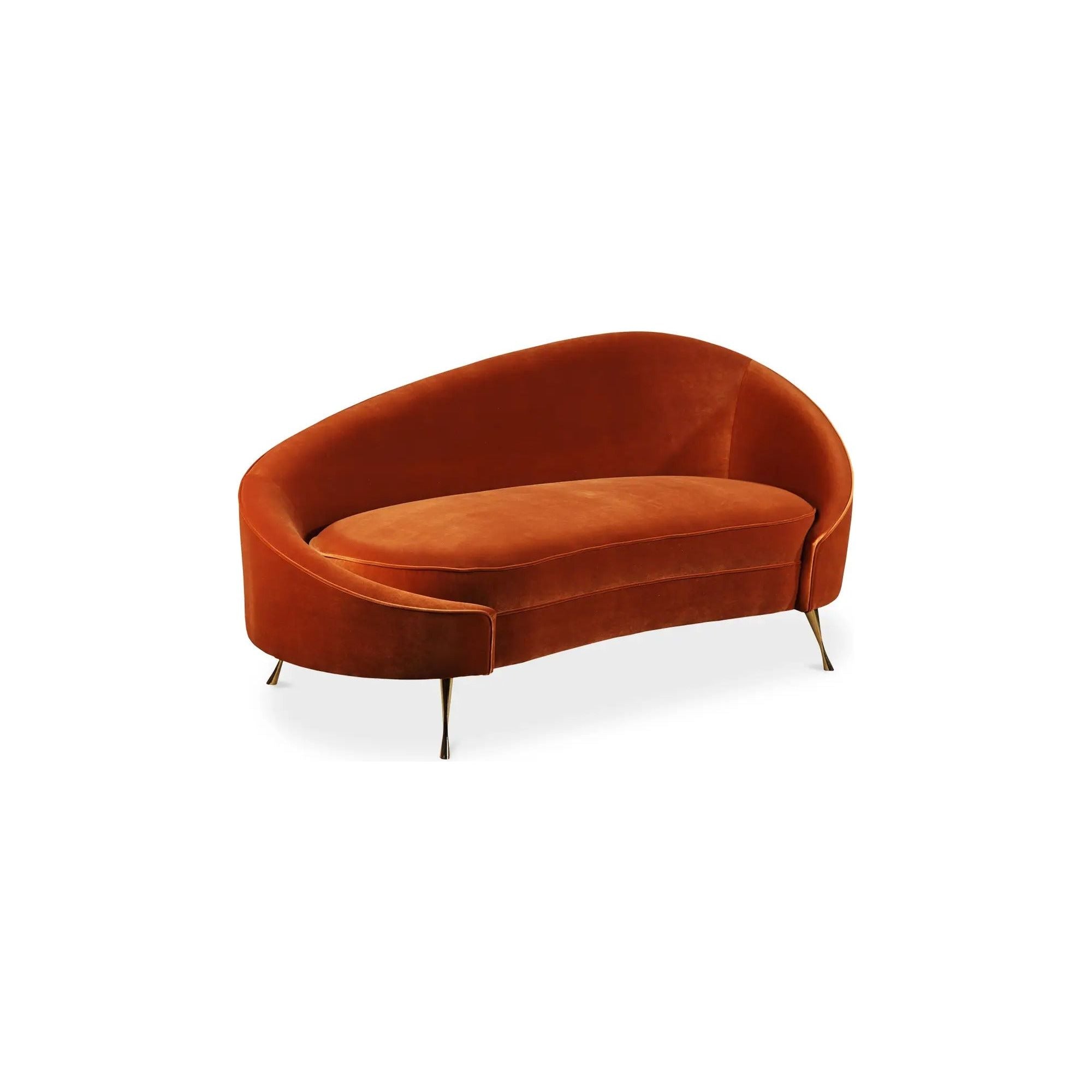 Moe’s Home Collection Abigail Umber Velvet Chaise - Image 2