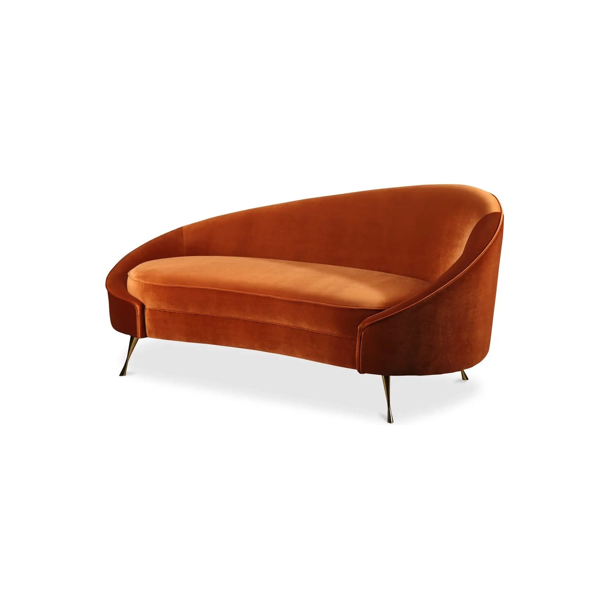Moe’s Home Collection Abigail Umber Velvet Chaise - Image 3