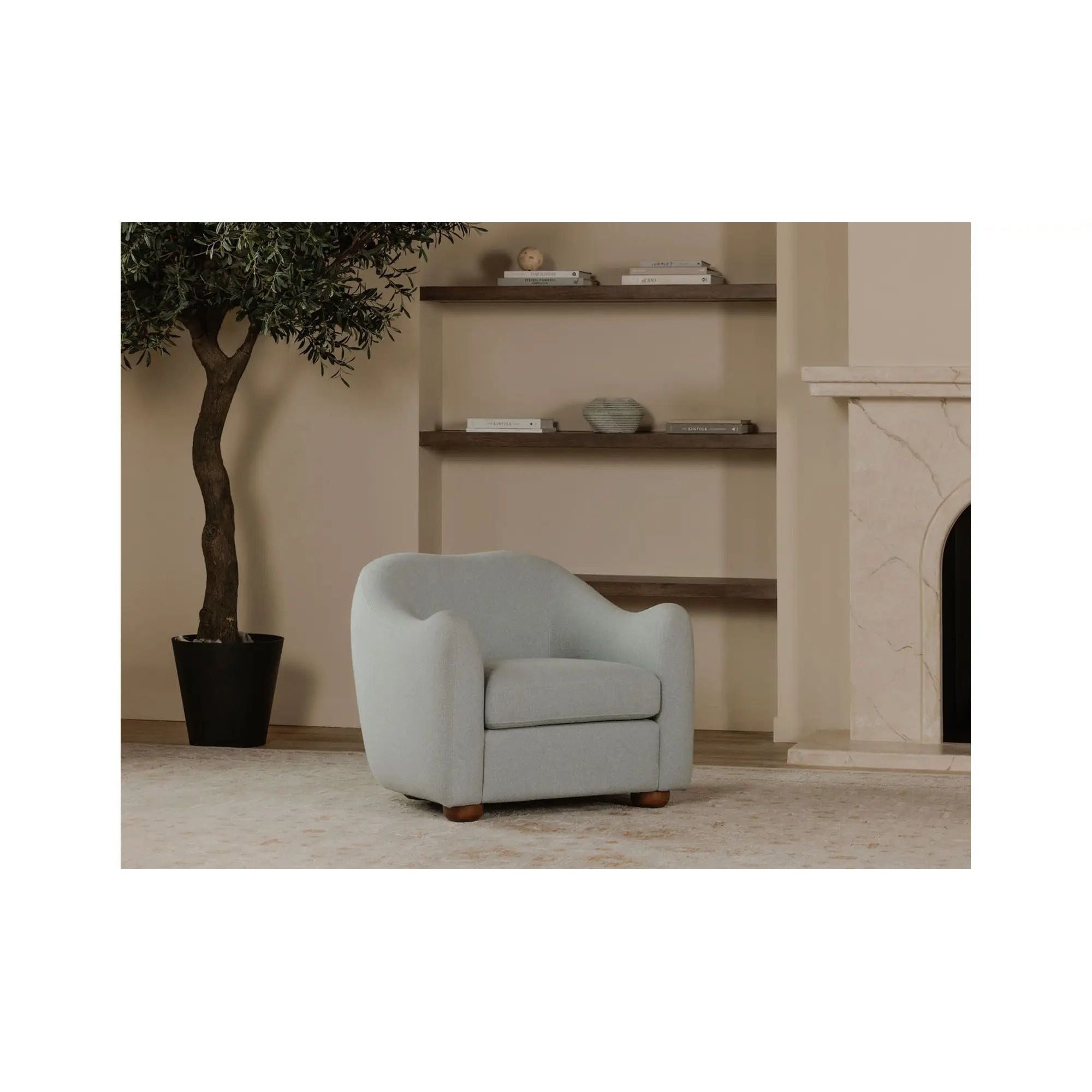 Moe’s Home Collection Bria Light Blue Accent Chair