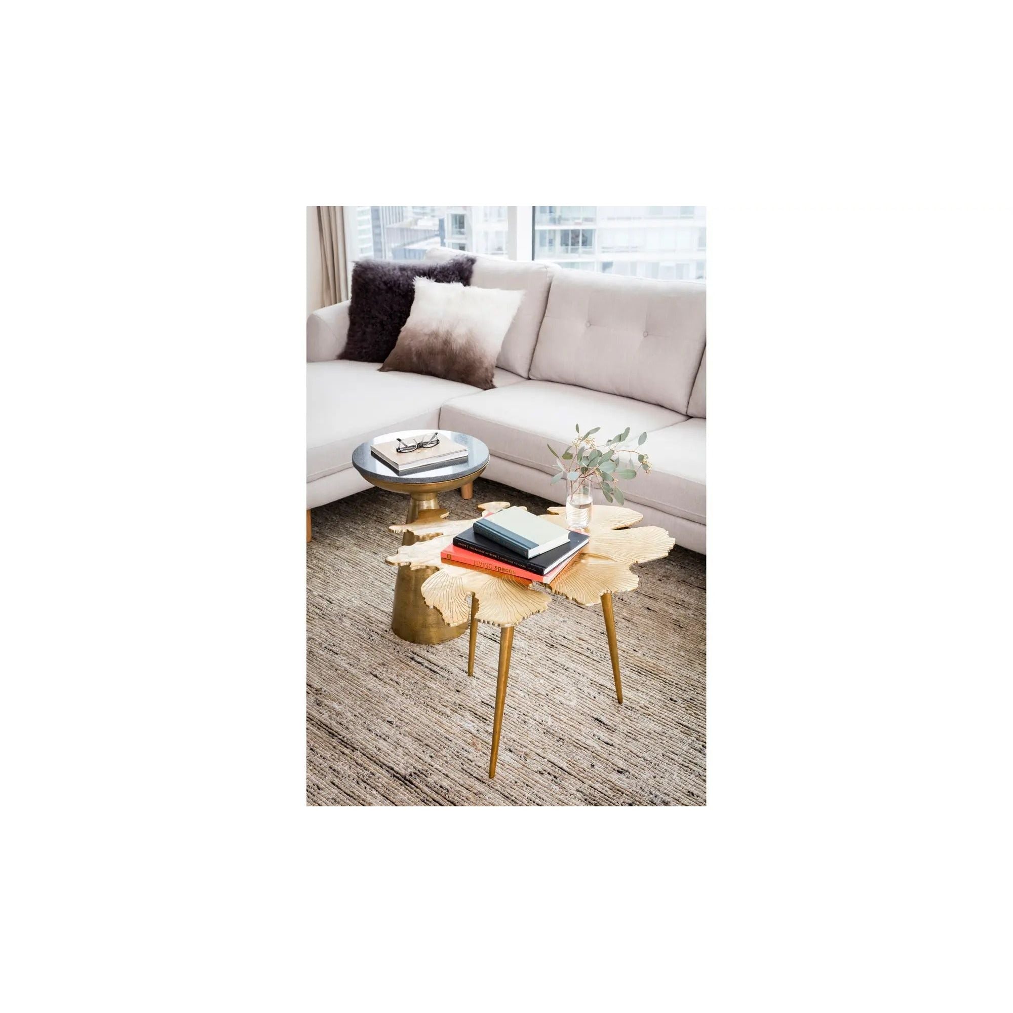 Moe's Home Collection Amoeba Gold Side Table - Image 2
