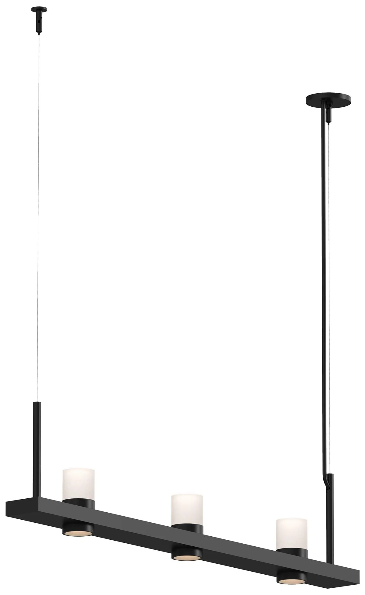 Intervals 48.25" Wide Satin Black Cylinder Uplight LED Pendant - Image 1