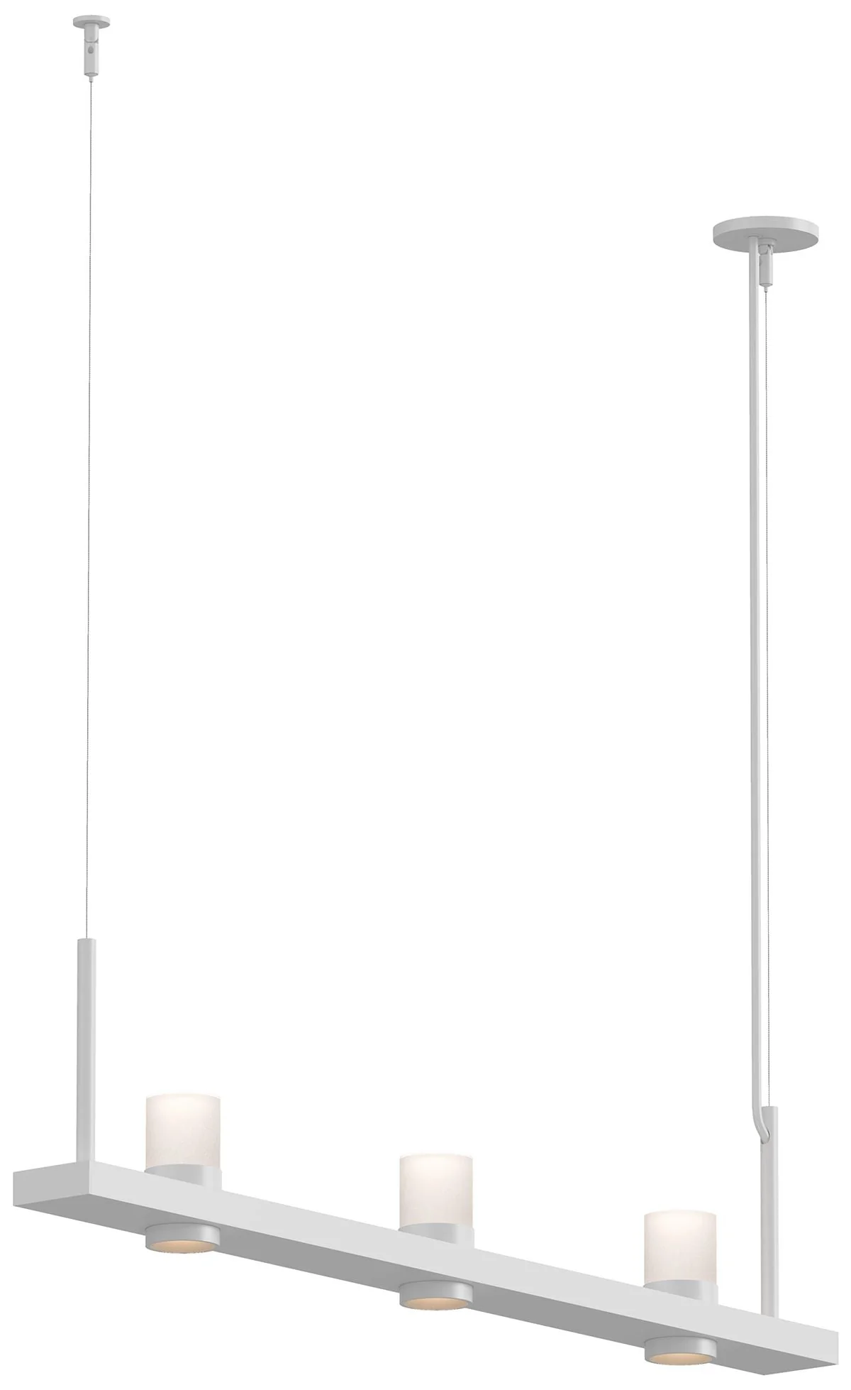 Intervals 48.25" Wide Satin White Cylinder Uplight LED Pendant - Image 1
