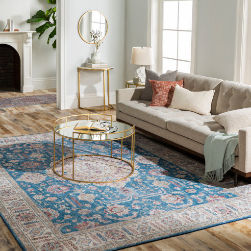 Surya Eastminster Modern White Marble Top With Gold Metallic Brass Base Set of 2 Nesting Accent Tables EIR-001 - Image 2