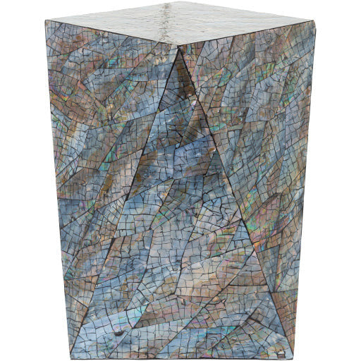 Surya Iridescent Modern Shell and Wood Accent Side Table ISC-006 - Image 1