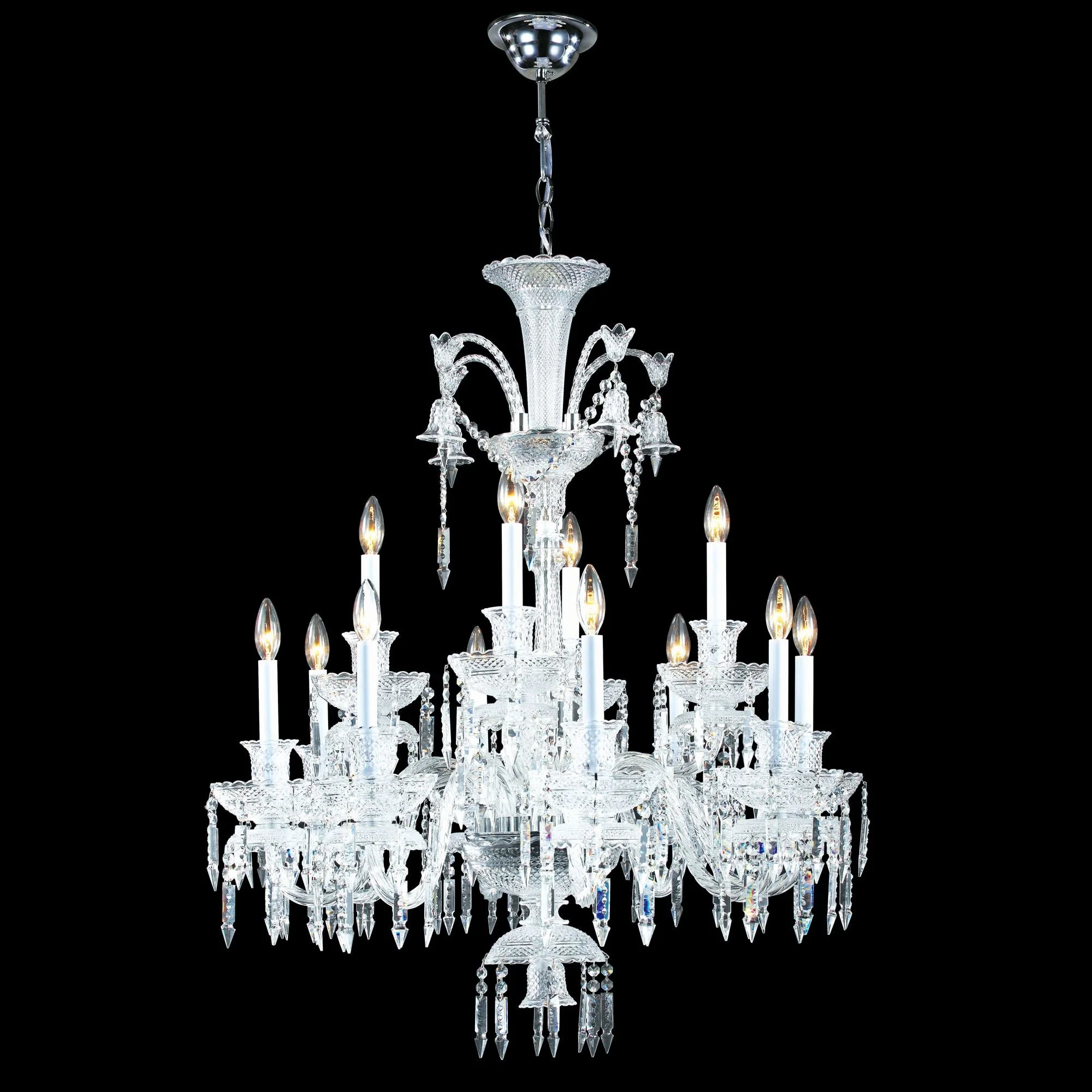 James Moder Le Chateau 12-Light Silver Crystal Chandelier - Image 1