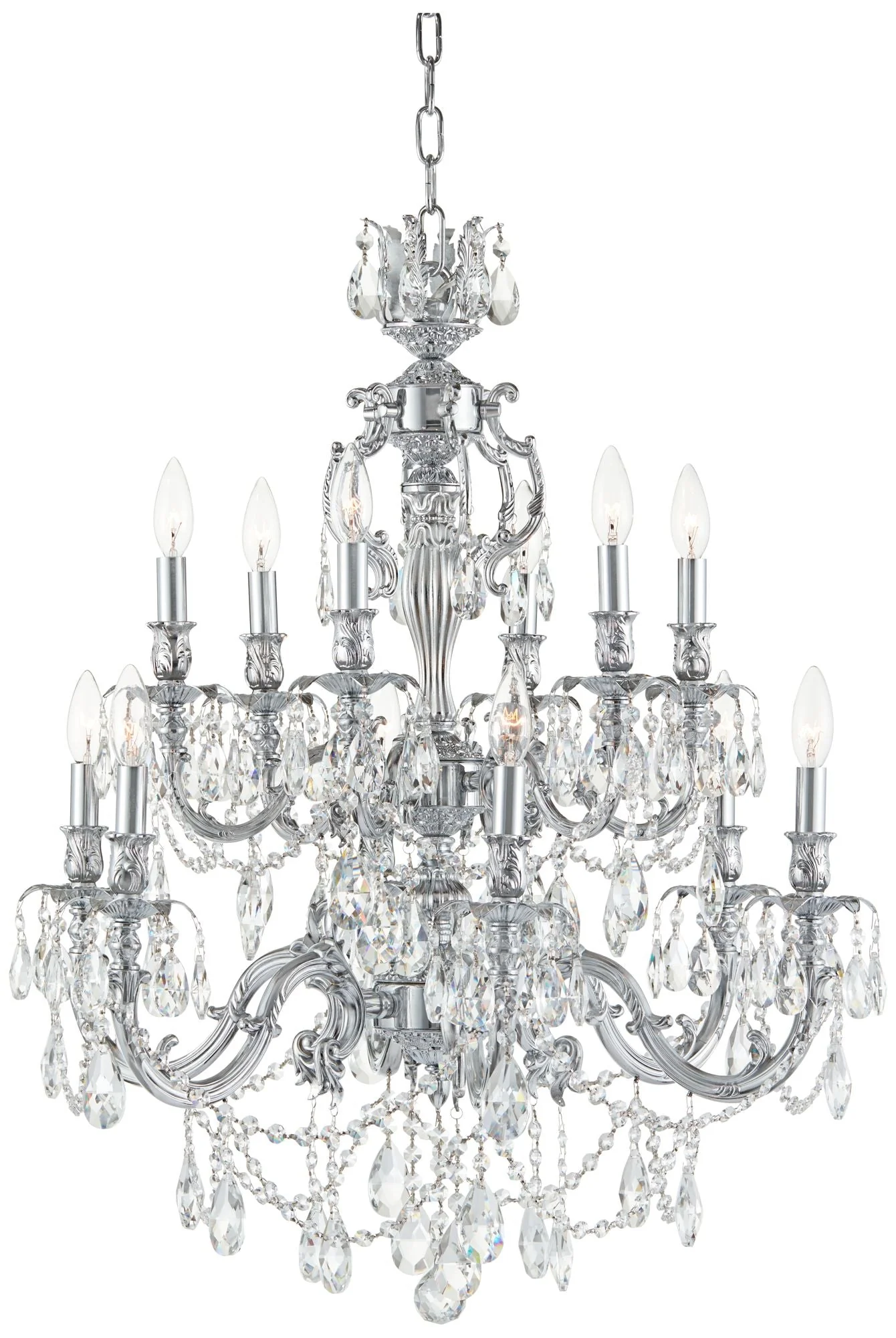 James R. Moder Brindisi 28" Wide Silver 12-Light Chandelier - Image 2