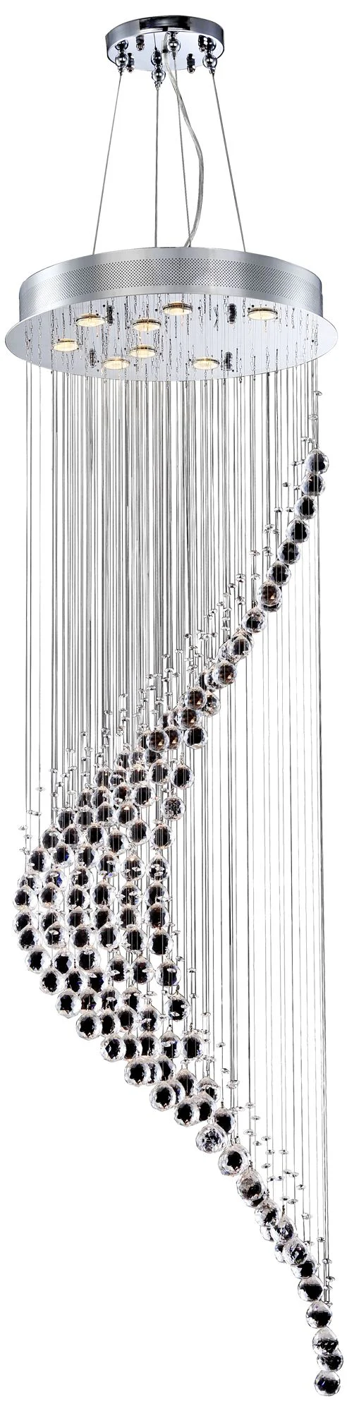 James R Moder Crystal Rain Entry Chandelier with Black Accents - Image 1