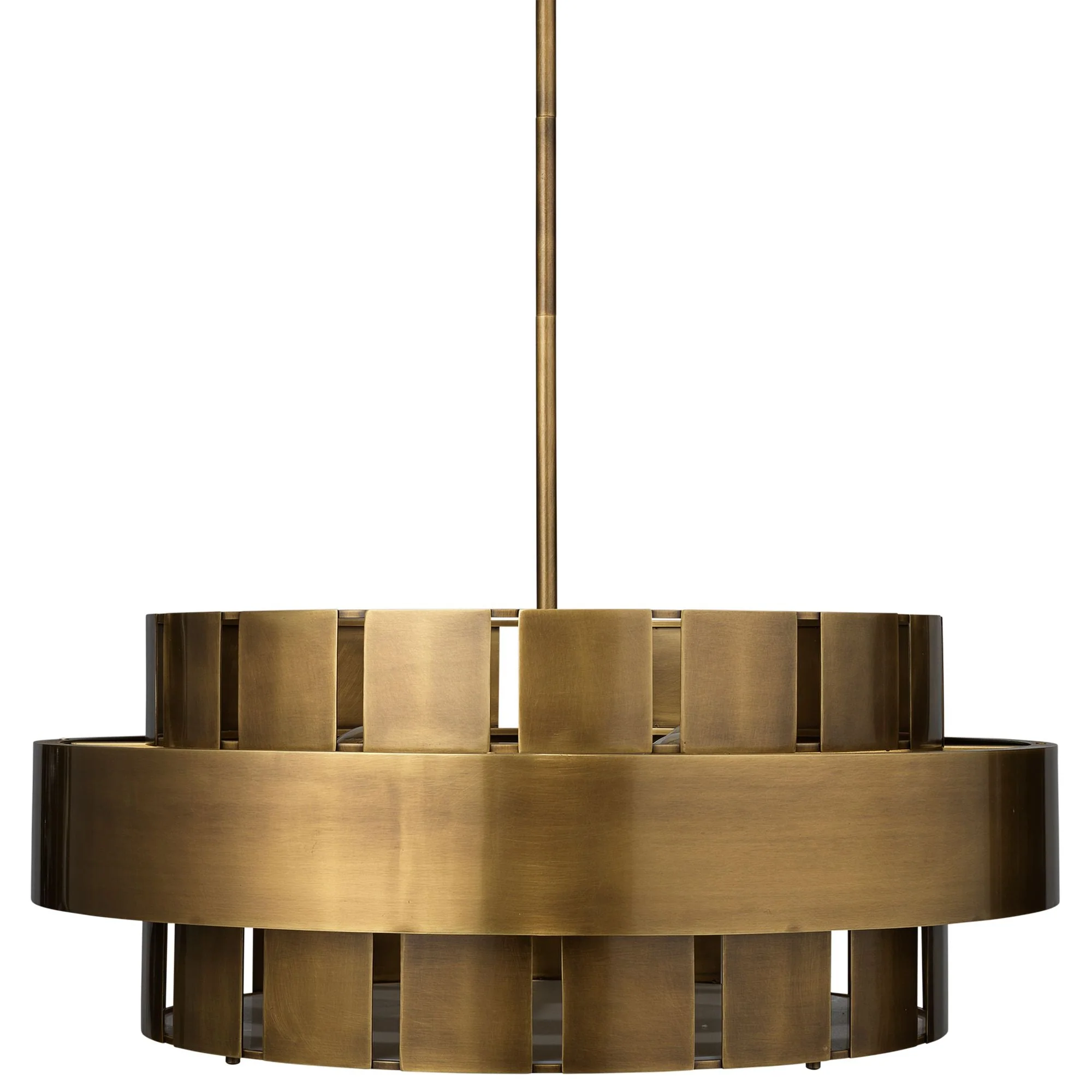 Jamie Young Orbit 30" Wide Antique Brass Metal Chandelier - Image 1