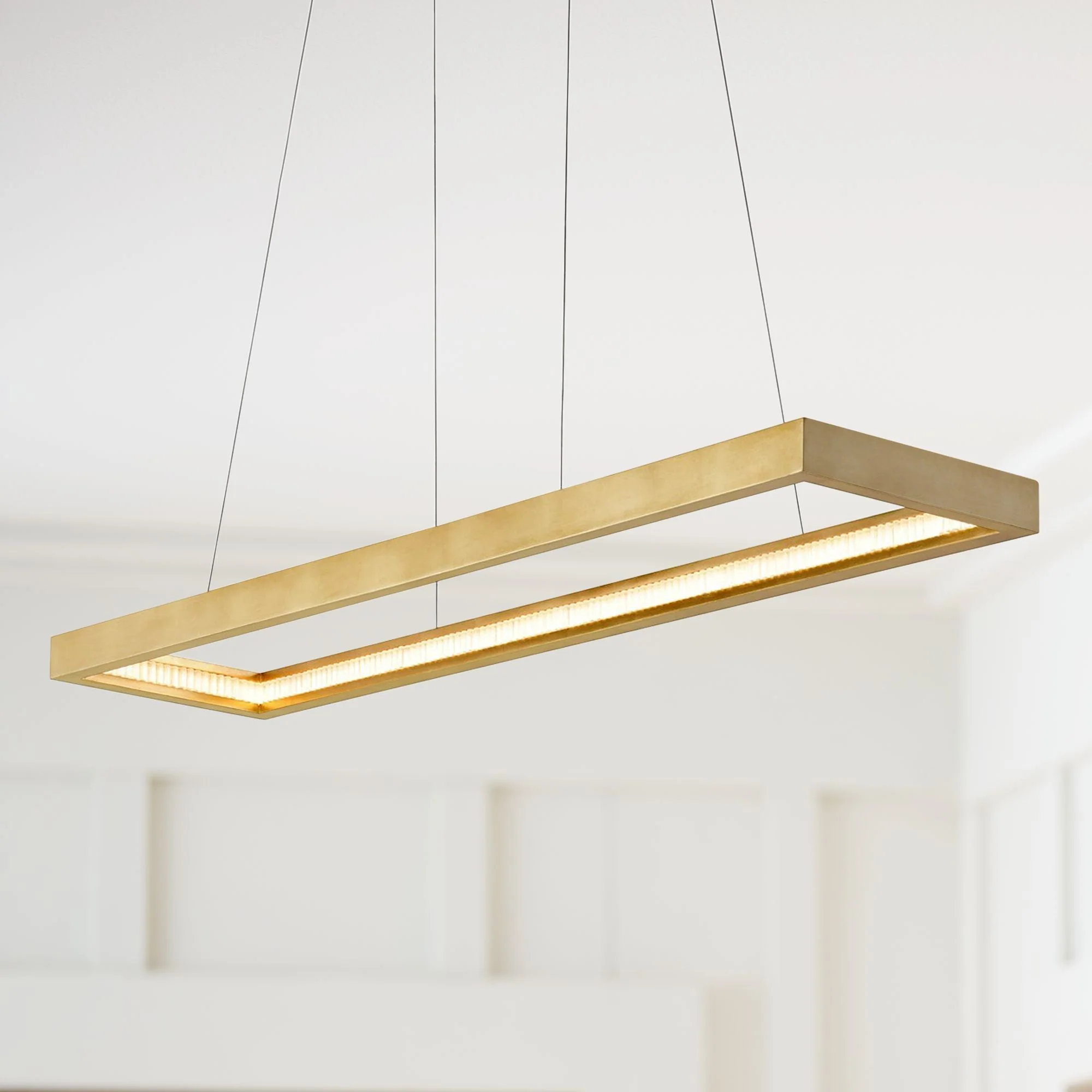 Jasmine 60" Wide Gold Leaf LED Kitchen Island Light Pendant - Image 1