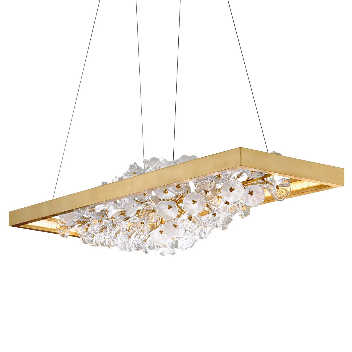 Jasmine 60"W Gold LED Floral Kitchen Island Light Pendant - Image 2