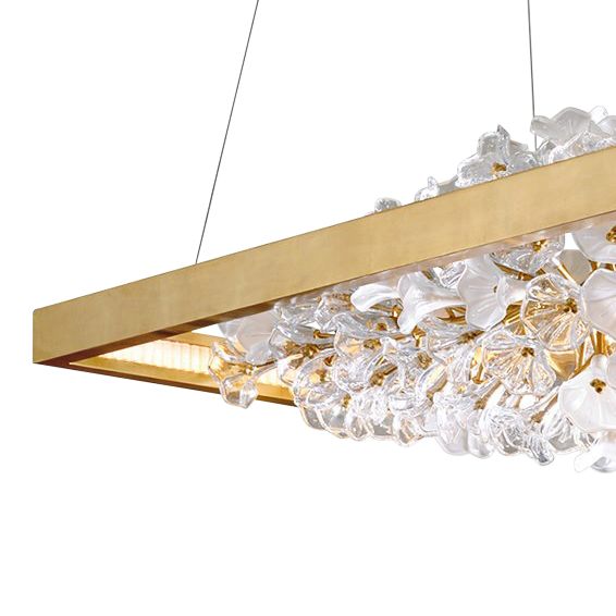 Jasmine 60"W Gold LED Floral Kitchen Island Light Pendant - Image 3