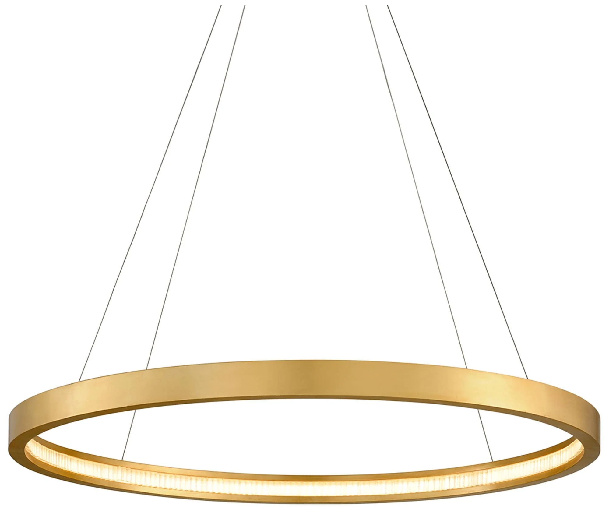 Jasmine LED 44" Circular Frame Pendant - Gold Leaf Finish - Clear Glas - Image 1