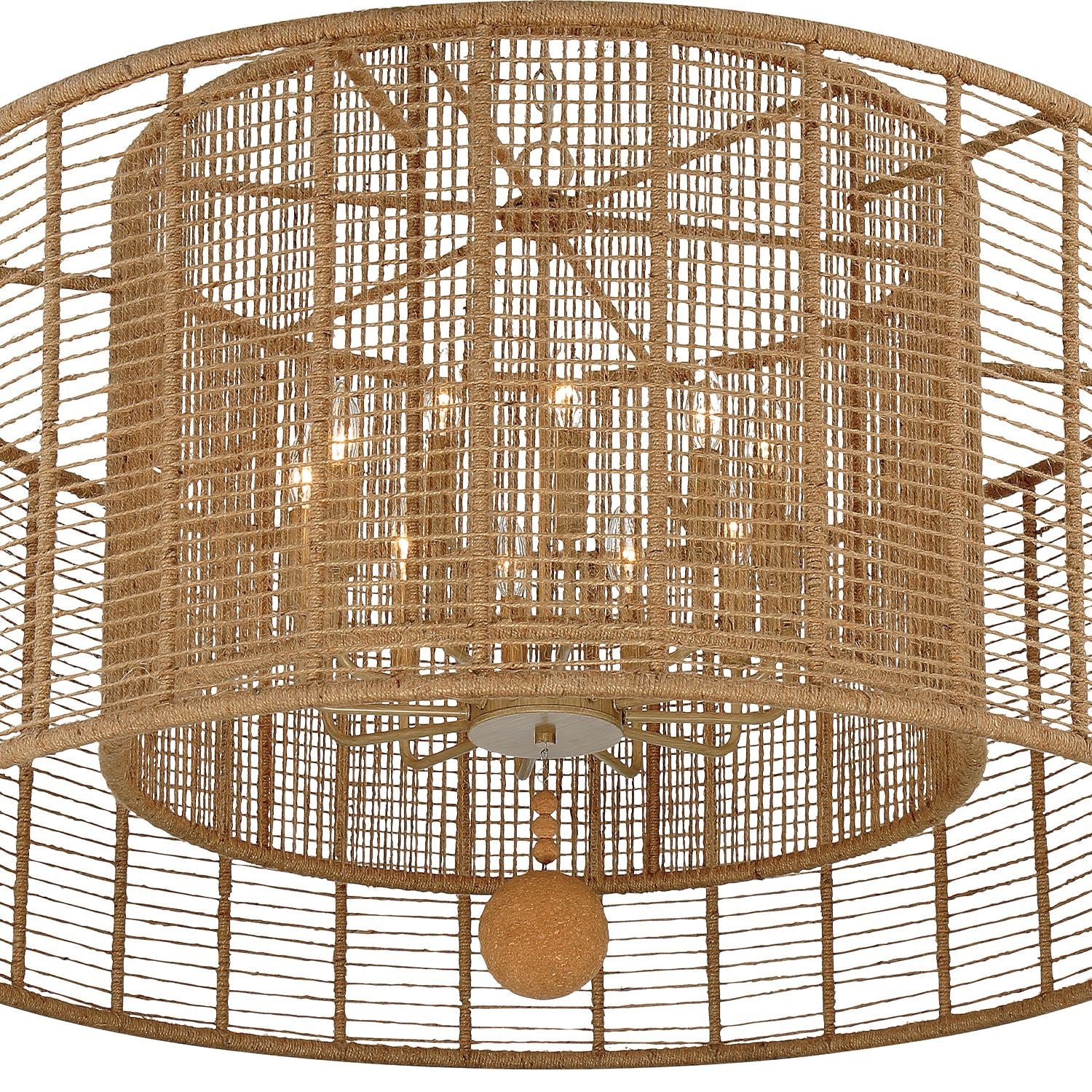 Jayna 42 3/4" Wide Silver Natural Jute 12-Light Modern Drum Chandelier - Image 3