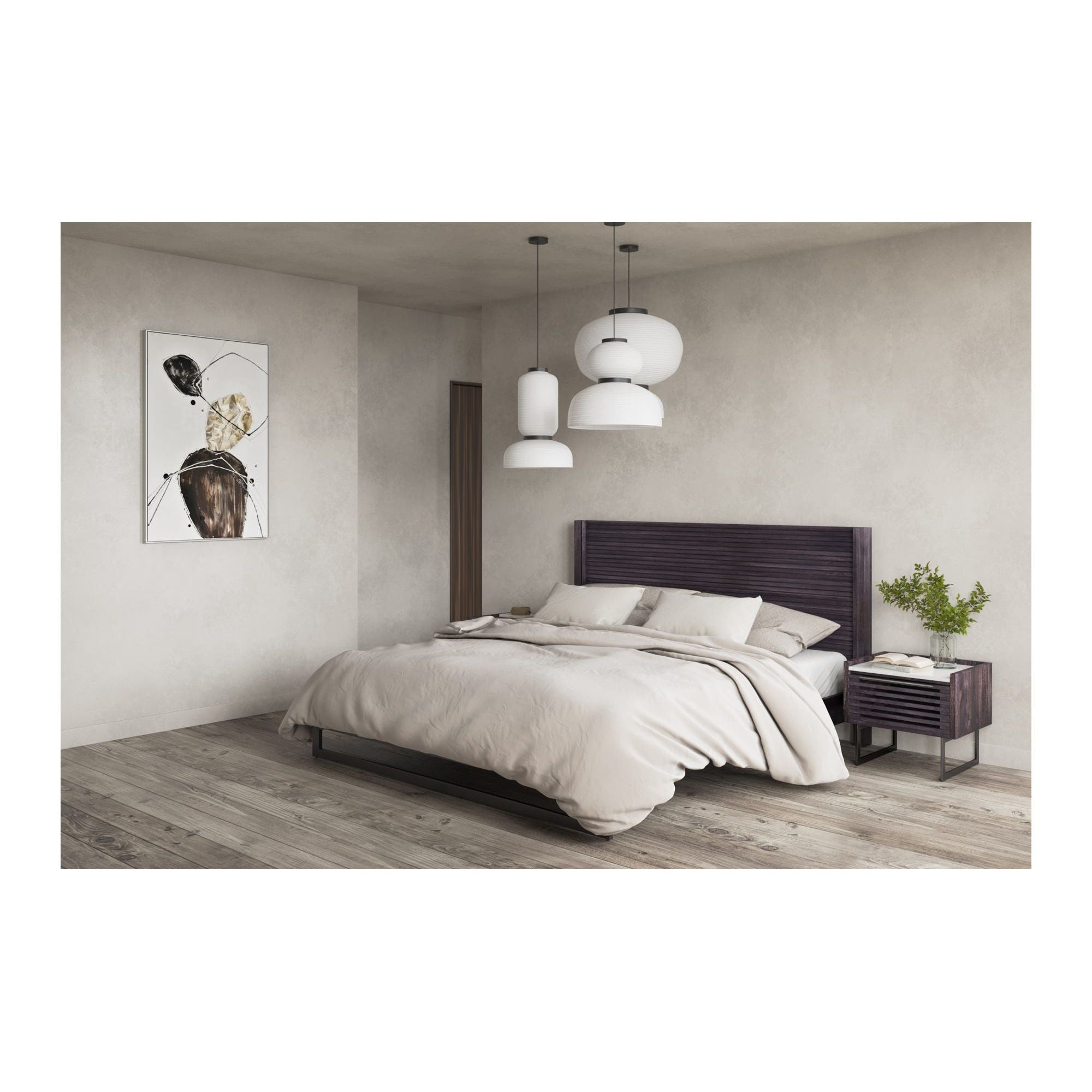 Moe's Home Collection Paloma Charcoal Grey King Bed - Image 3